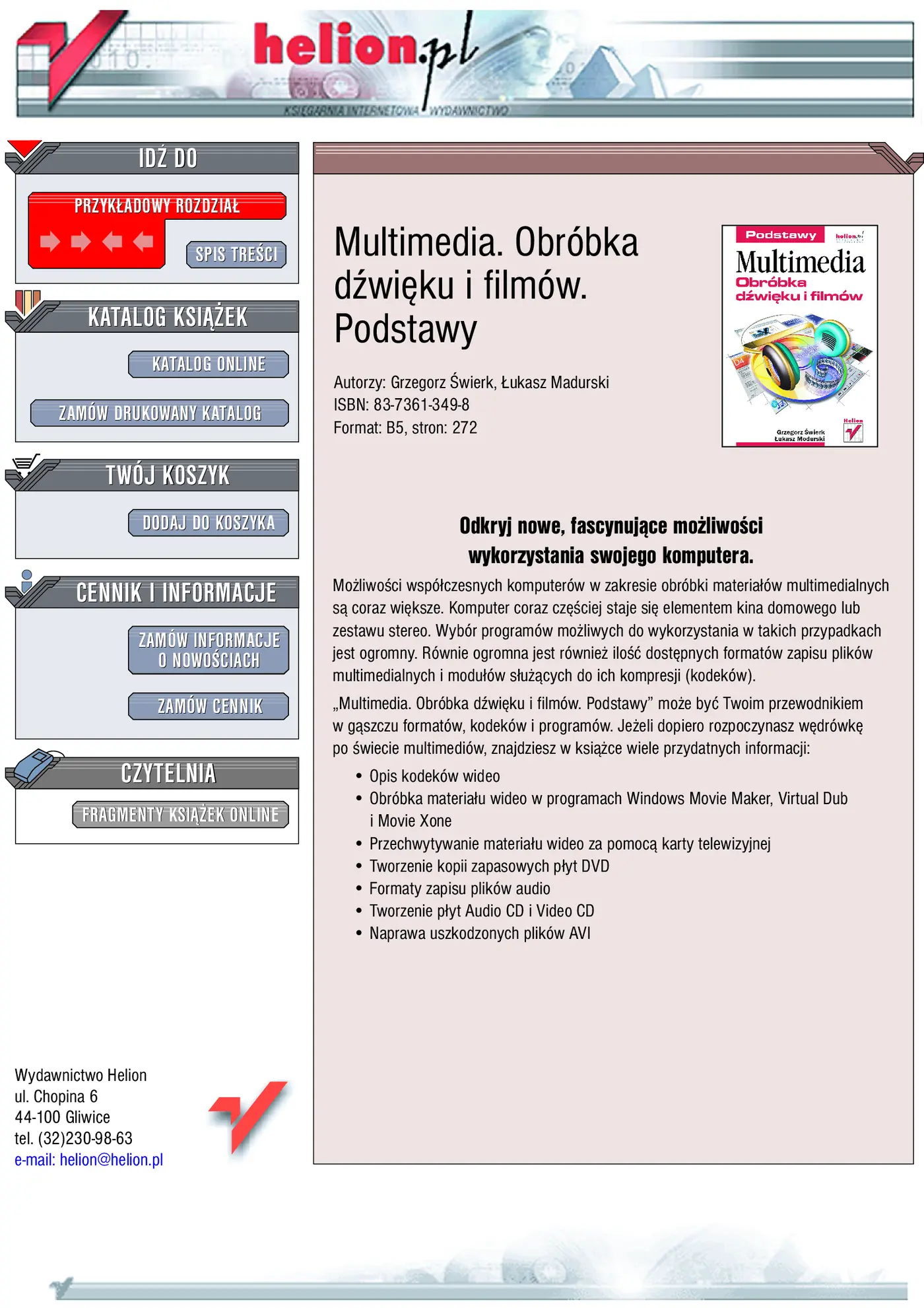 Fragment „Multimedia. Obróbka dźwięku i filmów. Podstawy” — strona 1 z 17
