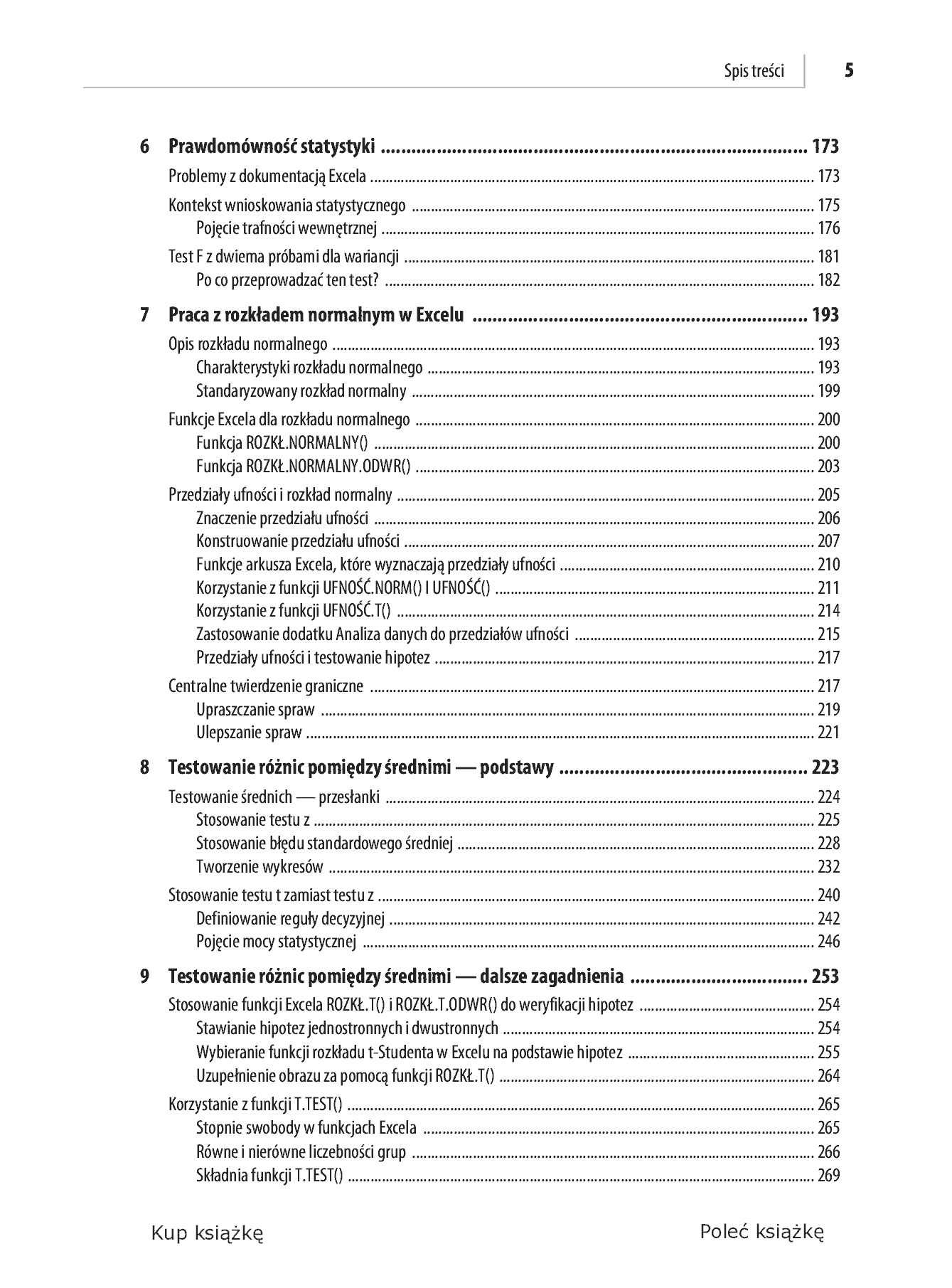 Fragment „Analiza statystyczna. Microsoft Excel 2010 PL” — strona 5 z 50
