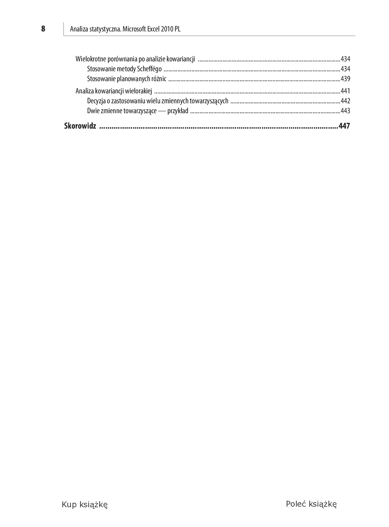 Fragment „Analiza statystyczna. Microsoft Excel 2010 PL” — strona 8 z 50