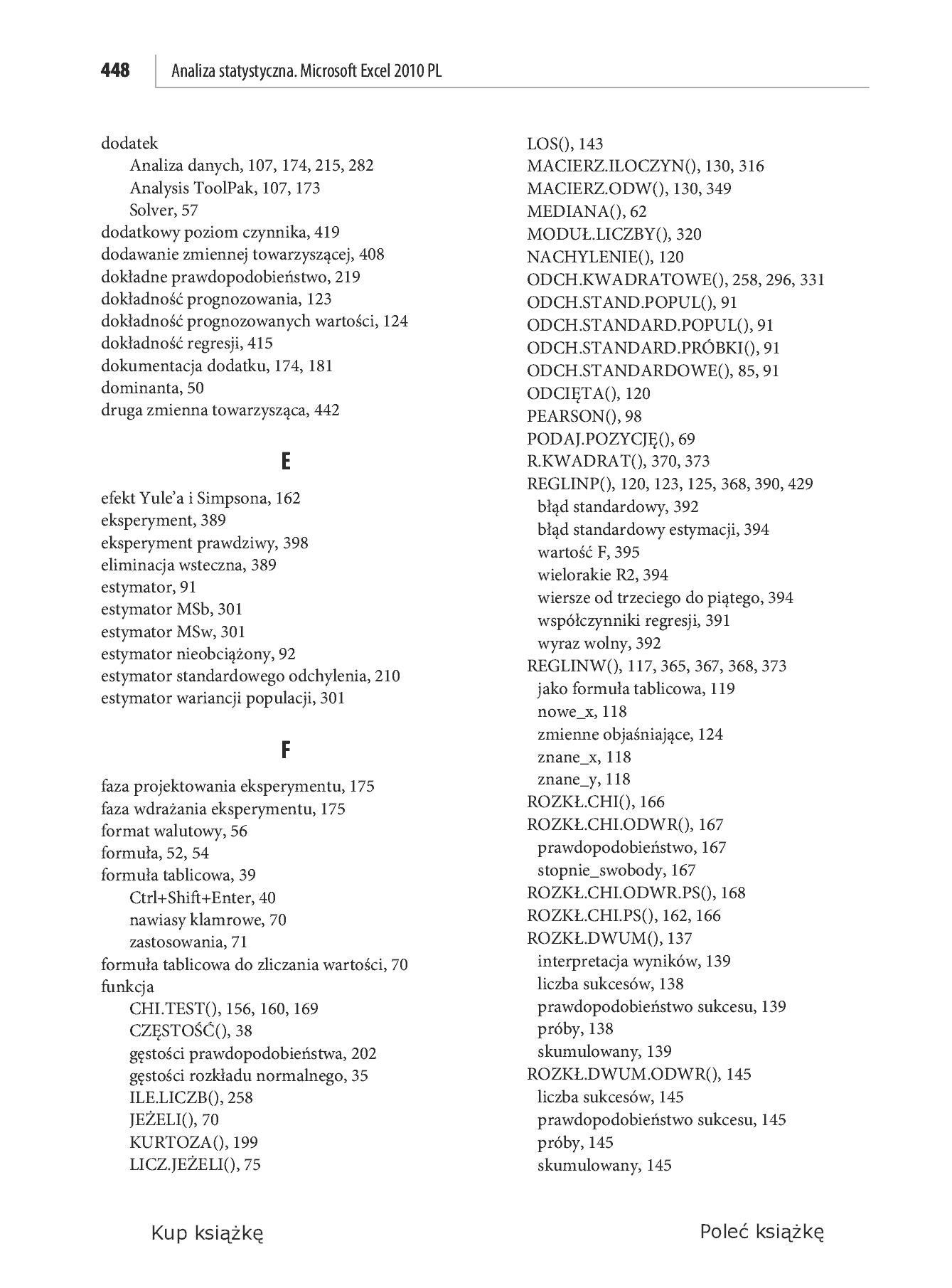 Fragment „Analiza statystyczna. Microsoft Excel 2010 PL” — strona 40 z 50