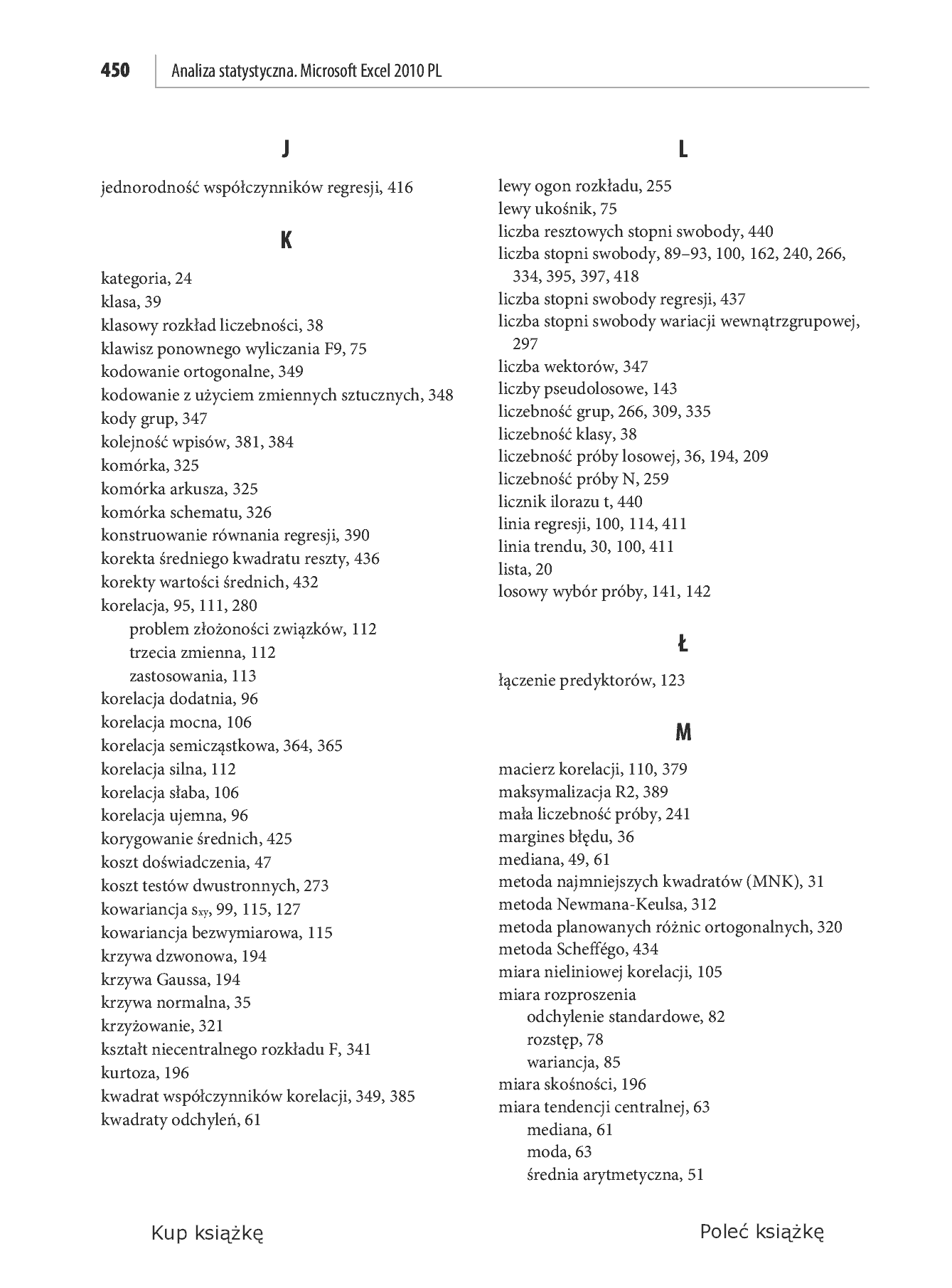 Fragment „Analiza statystyczna. Microsoft Excel 2010 PL” — strona 42 z 50