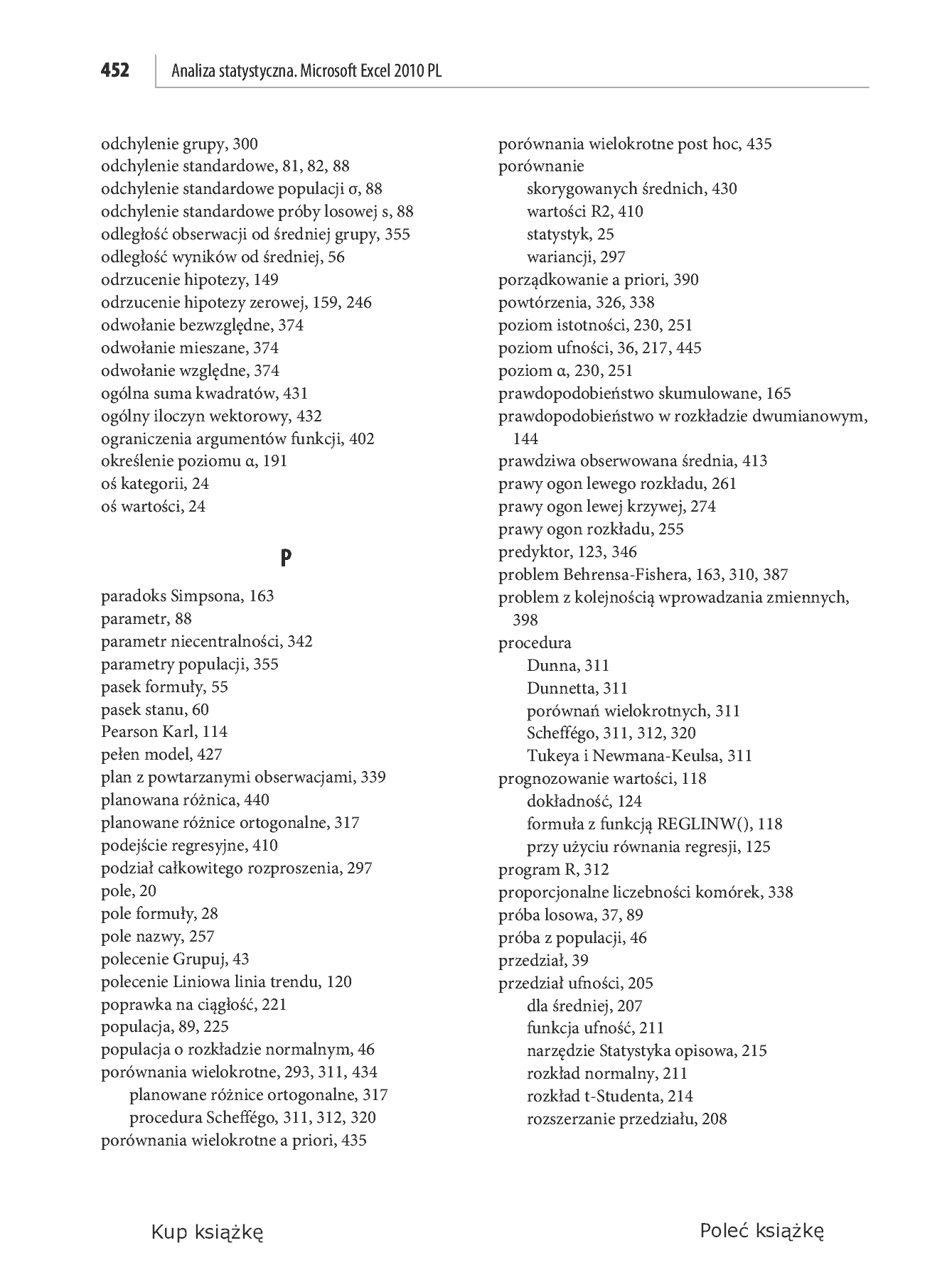 Fragment „Analiza statystyczna. Microsoft Excel 2010 PL” — strona 44 z 50