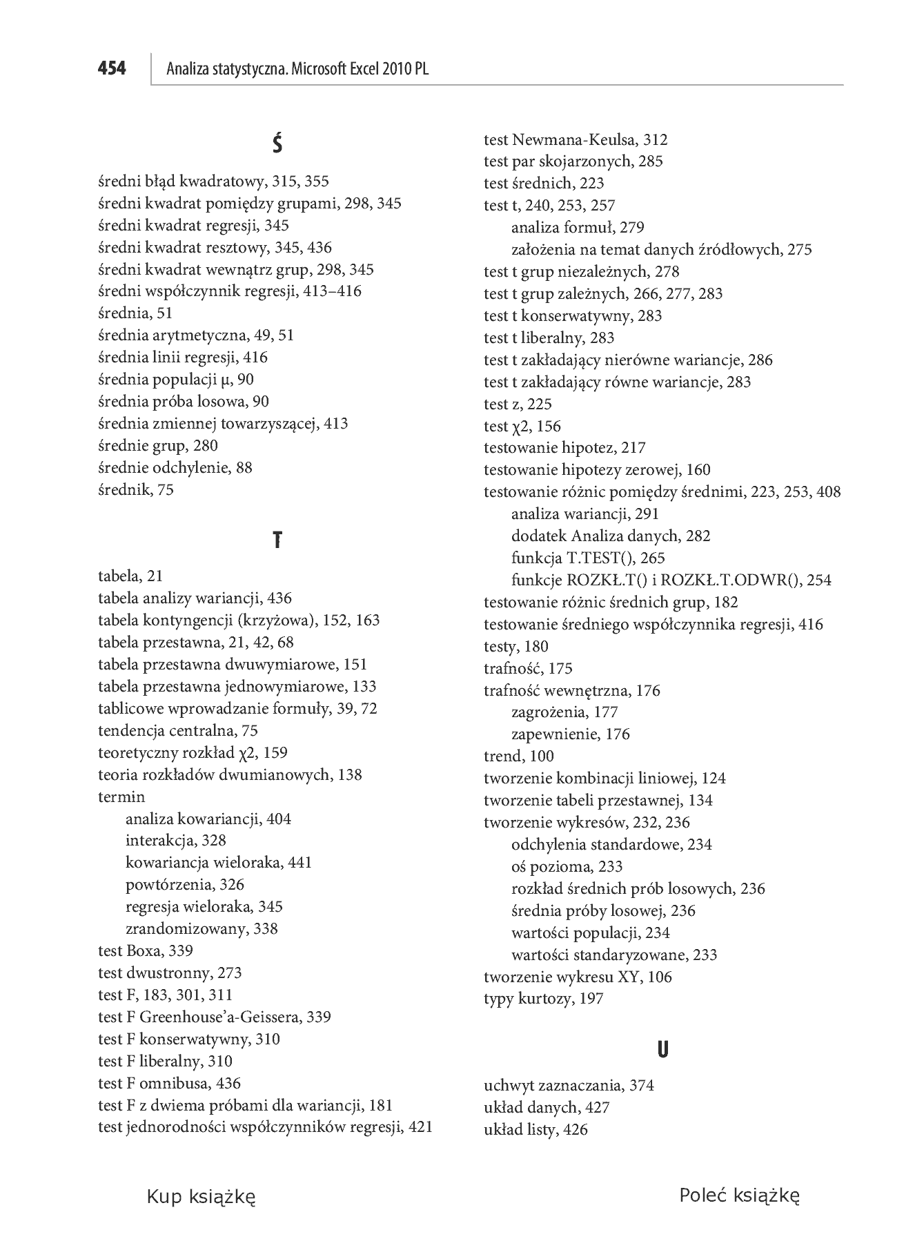 Fragment „Analiza statystyczna. Microsoft Excel 2010 PL” — strona 46 z 50