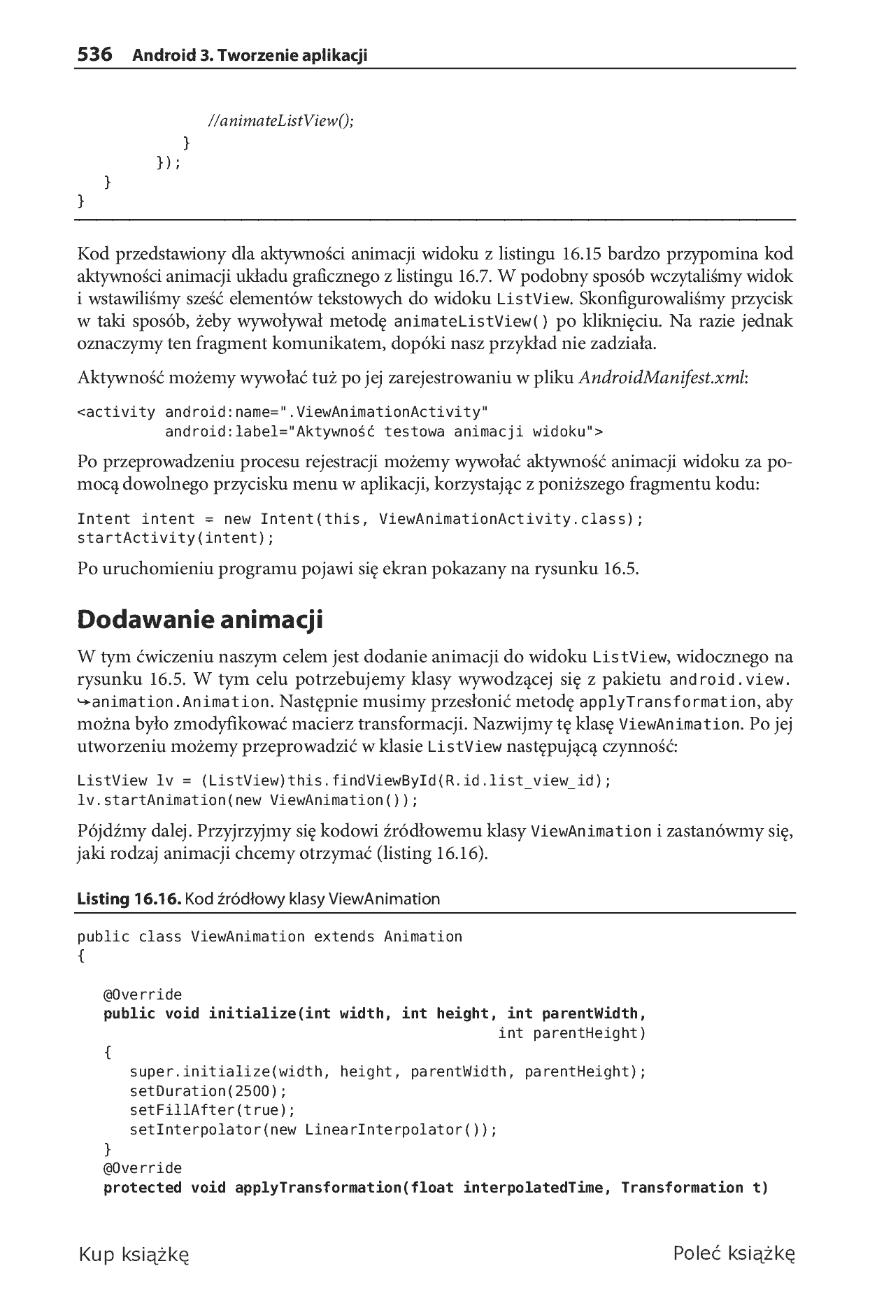 Fragment „Android 3. Tworzenie aplikacji” — strona 38 z 79