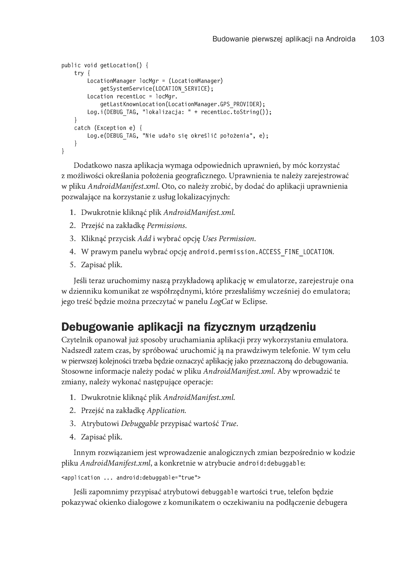 Fragment „Android. Programowanie aplikacji na urządzenia przenośne. Wydanie II” — strona 47 z 68