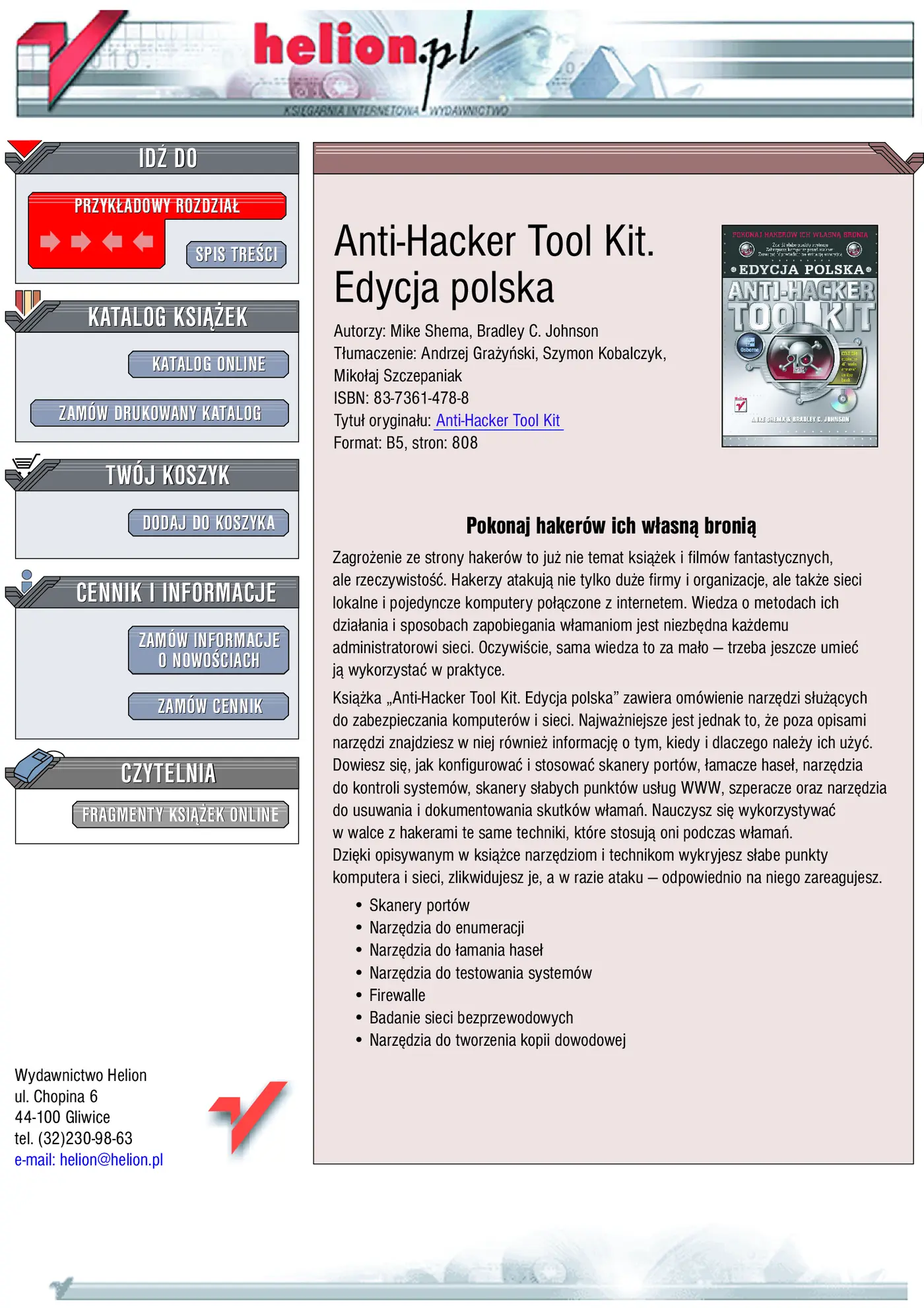 Fragment „Anti-Hacker Tool Kit. Edycja polska” — strona 1 z 43