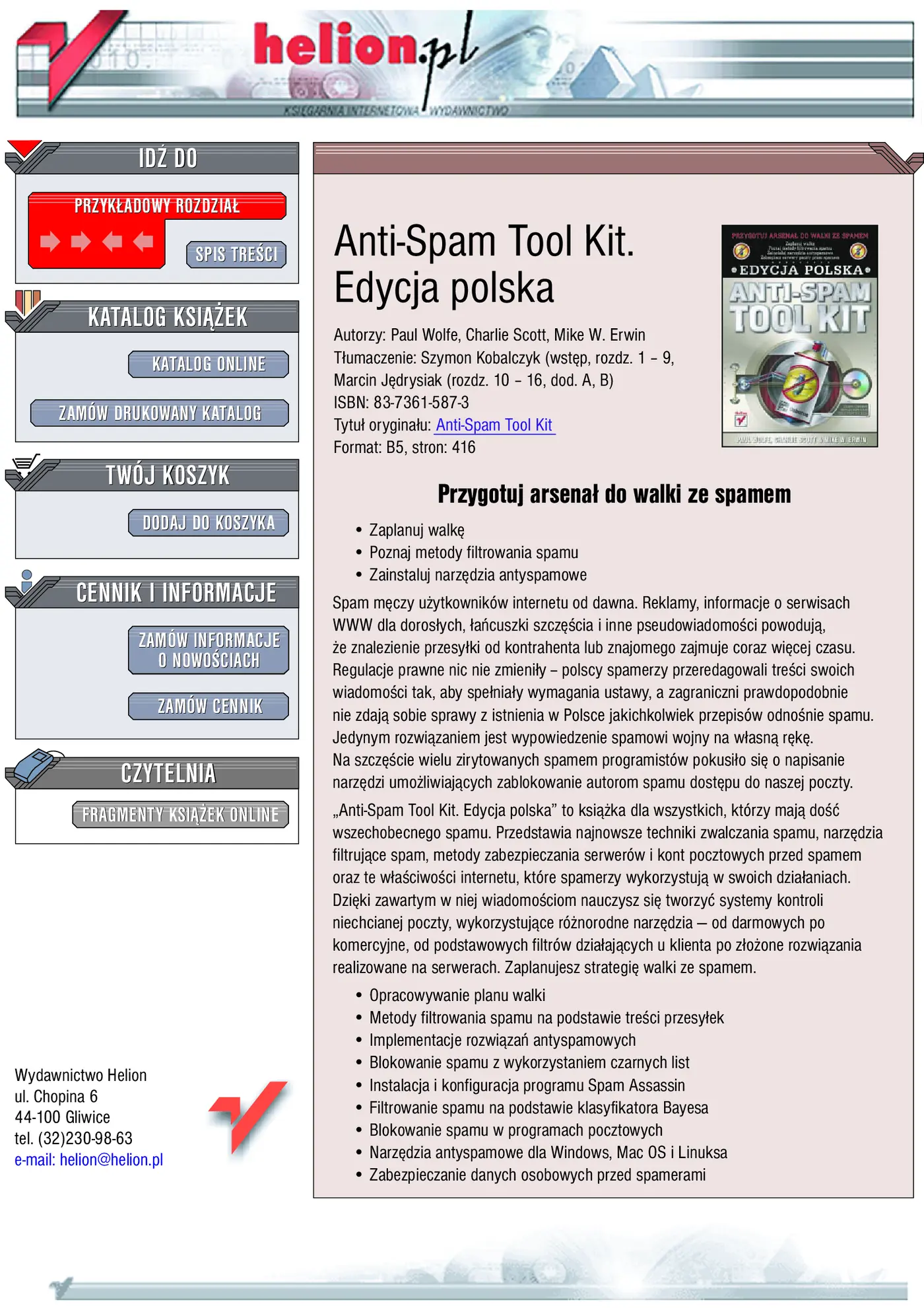 Fragment „Anti-Spam Tool Kit. Edycja polska” — strona 1 z 35