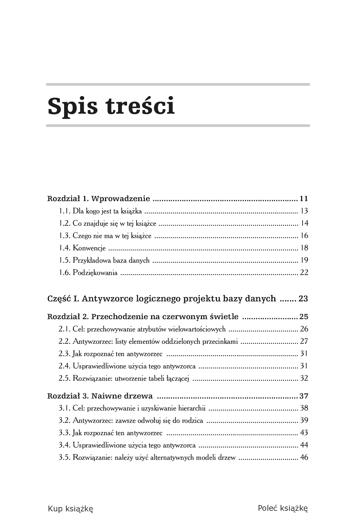 Fragment „Antywzorce języka SQL. Jak unikać pułapek podczas programowania baz danych” — strona 3 z 30