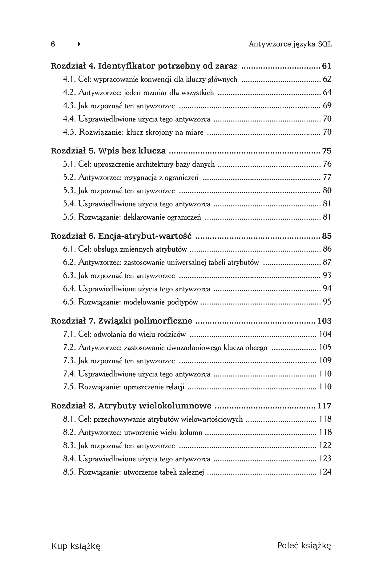 Fragment „Antywzorce języka SQL. Jak unikać pułapek podczas programowania baz danych” — strona 4 z 30