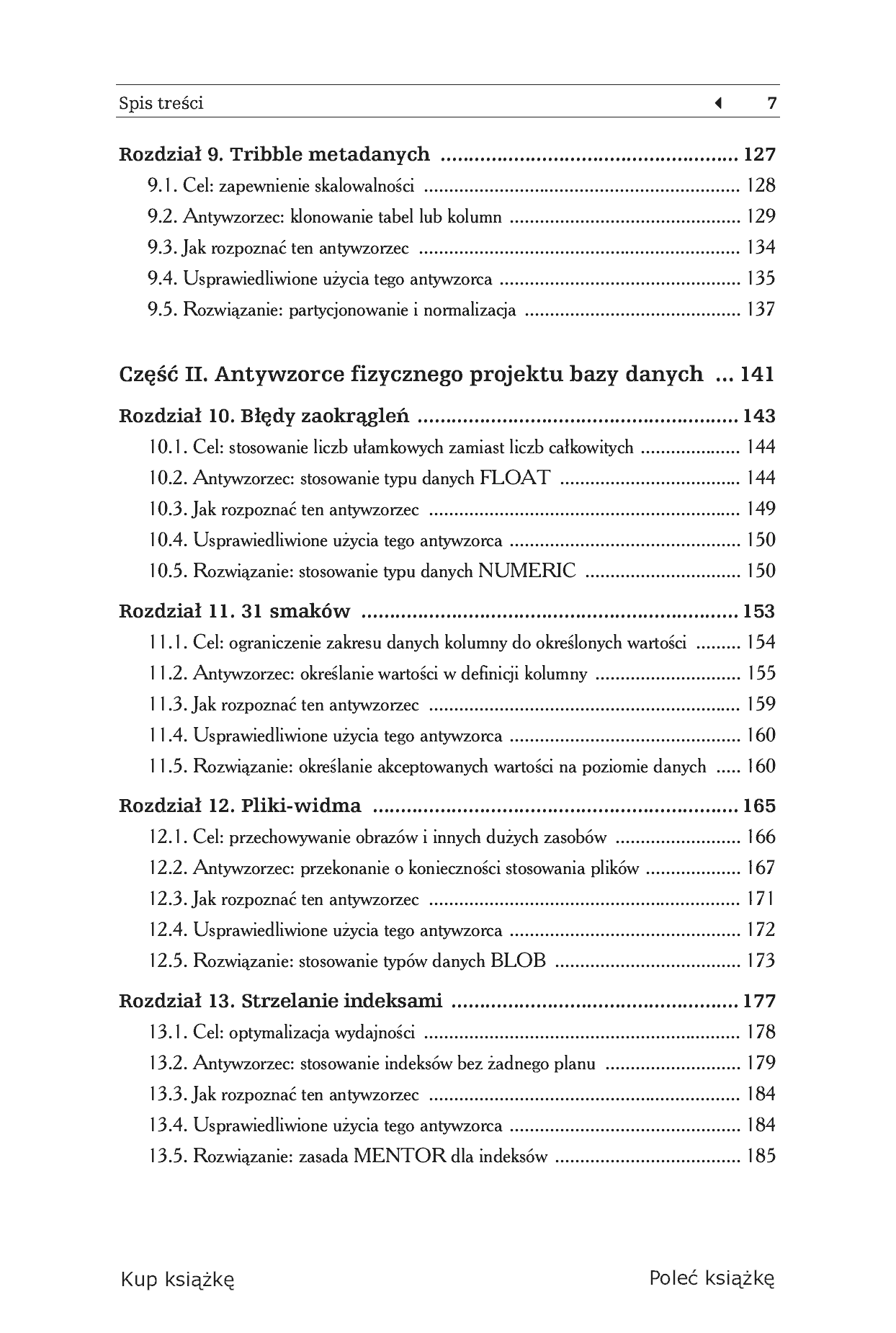 Fragment „Antywzorce języka SQL. Jak unikać pułapek podczas programowania baz danych” — strona 5 z 30