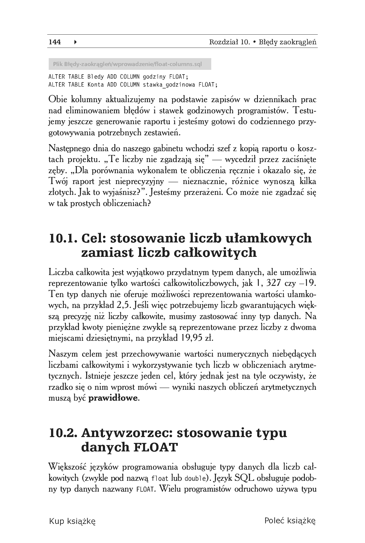 Fragment „Antywzorce języka SQL. Jak unikać pułapek podczas programowania baz danych” — strona 10 z 30