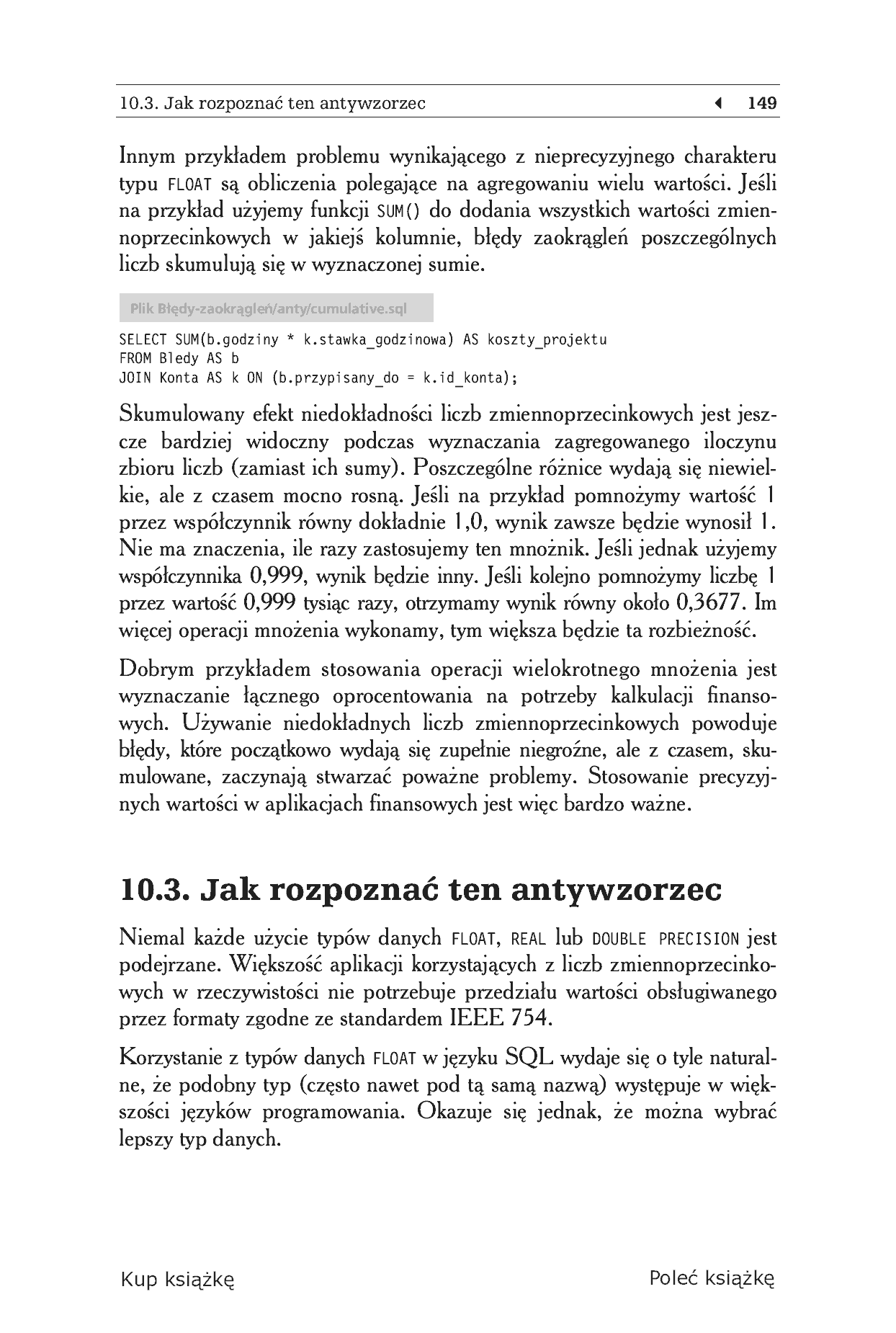 Fragment „Antywzorce języka SQL. Jak unikać pułapek podczas programowania baz danych” — strona 15 z 30