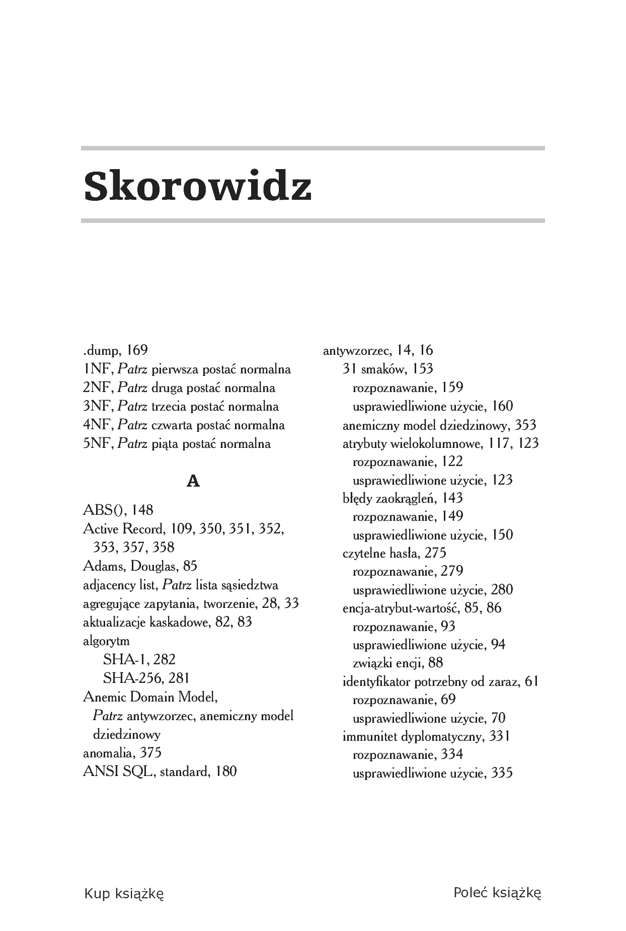 Fragment „Antywzorce języka SQL. Jak unikać pułapek podczas programowania baz danych” — strona 19 z 30