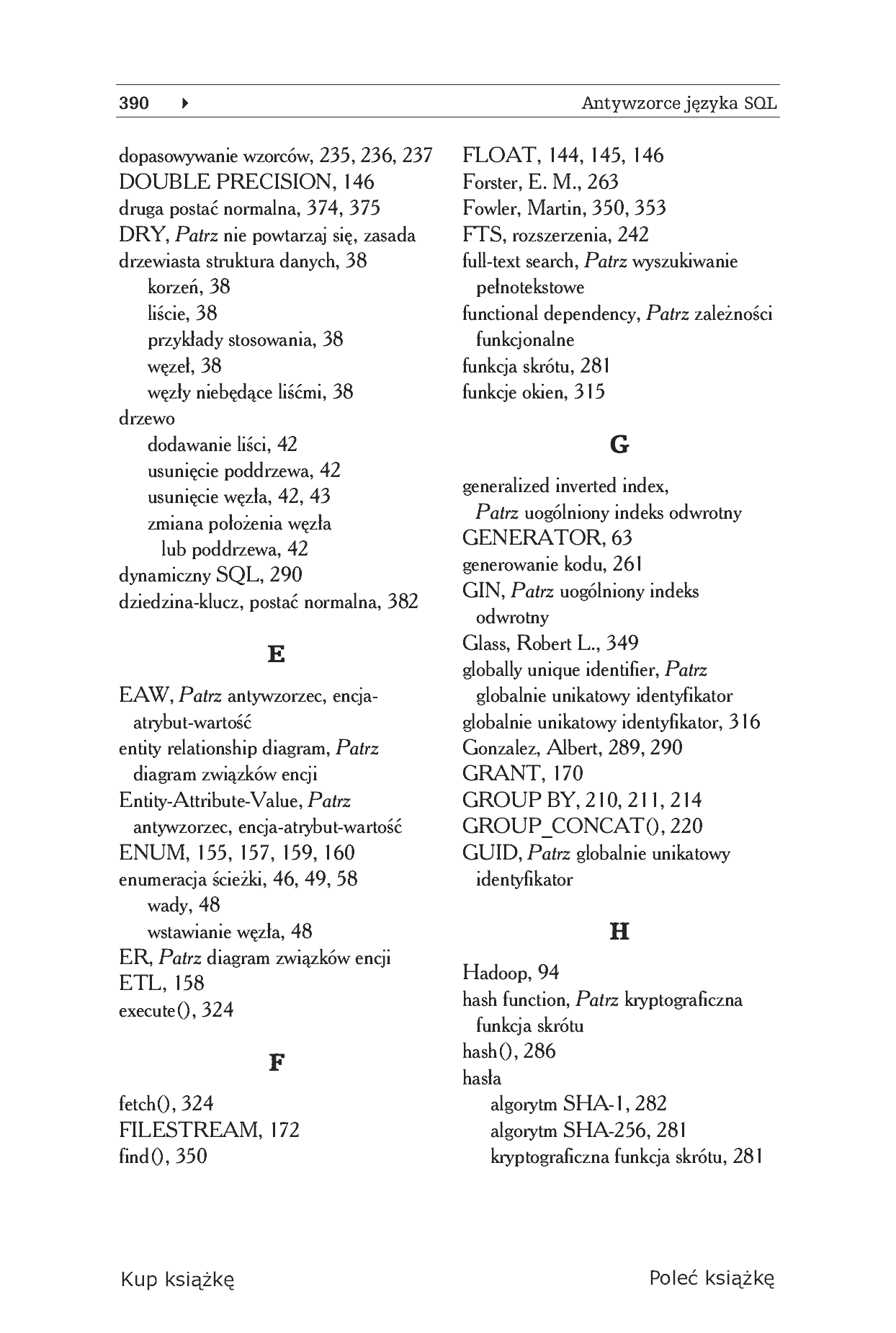 Fragment „Antywzorce języka SQL. Jak unikać pułapek podczas programowania baz danych” — strona 22 z 30