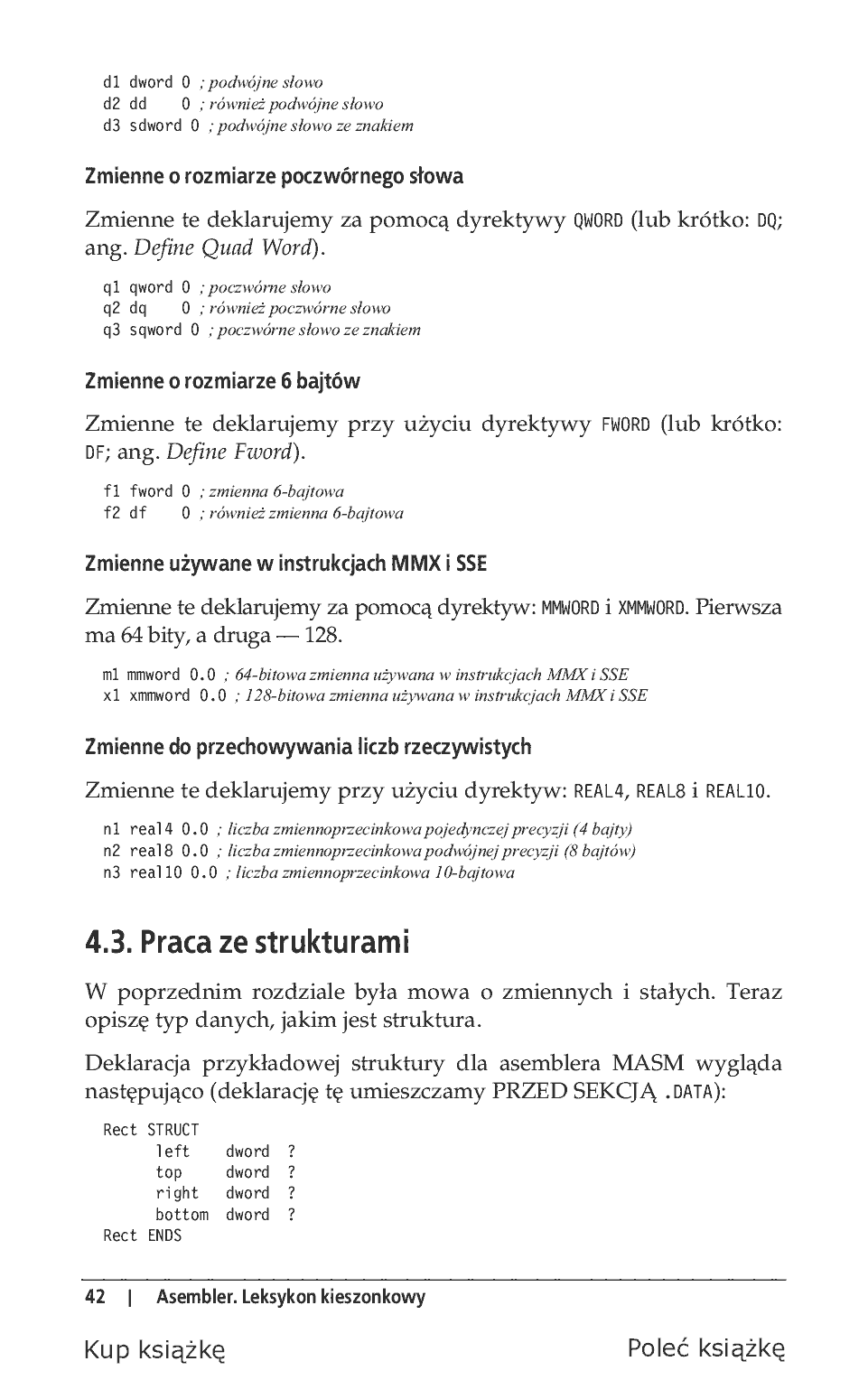 Fragment „Asembler. Leksykon kieszonkowy” — strona 10 z 21