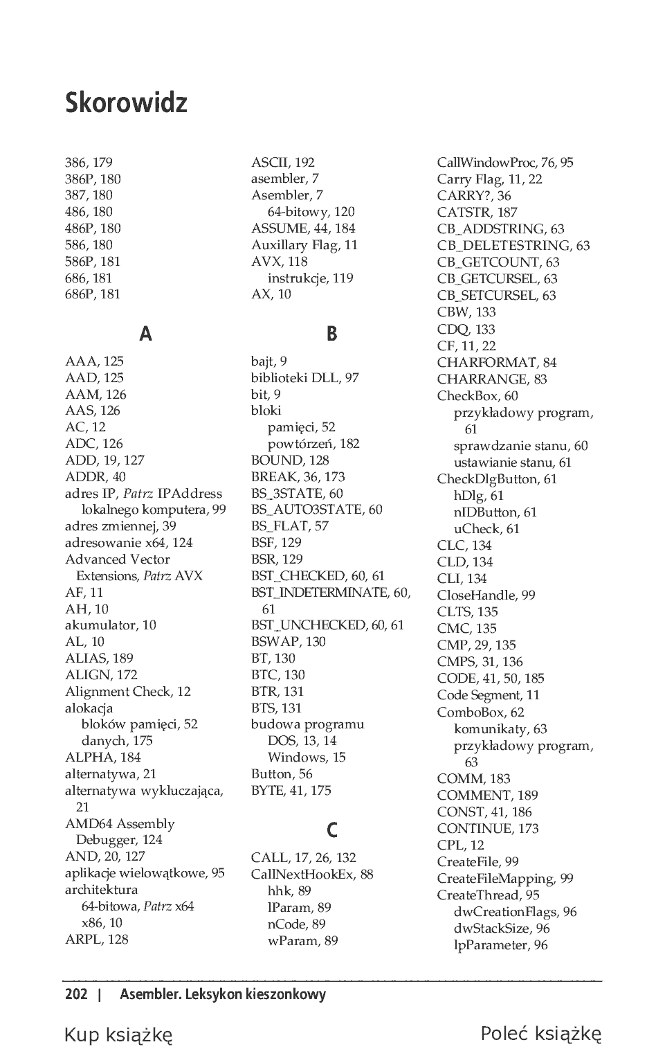 Fragment „Asembler. Leksykon kieszonkowy” — strona 13 z 21