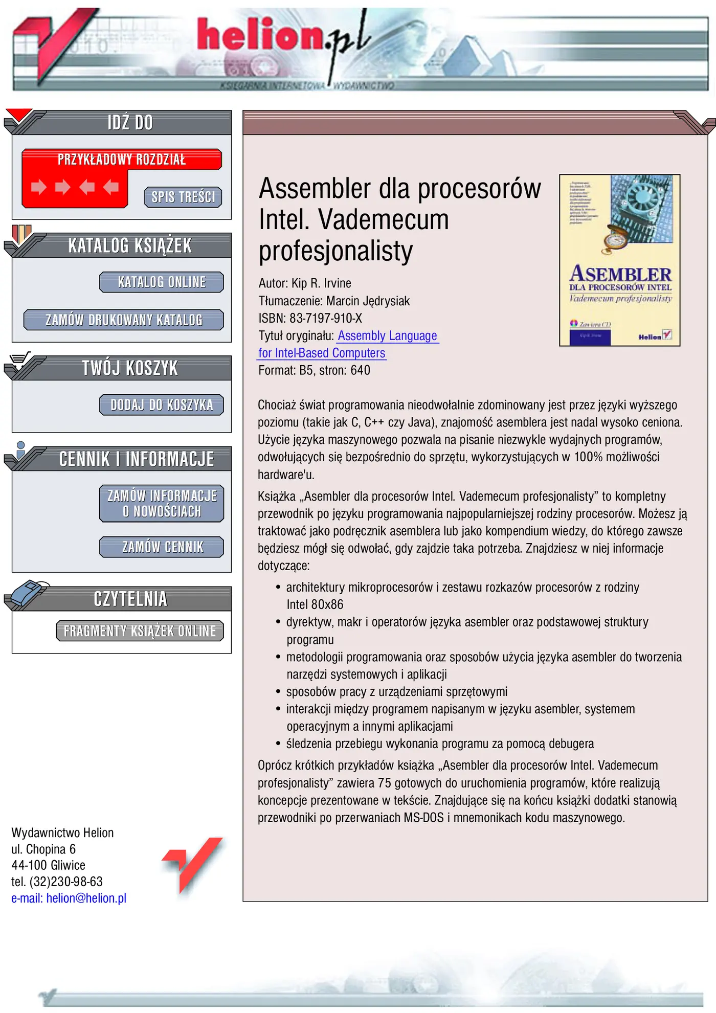 Fragment „Asembler dla procesorów Intel. Vademecum profesjonalisty” — strona 1 z 39