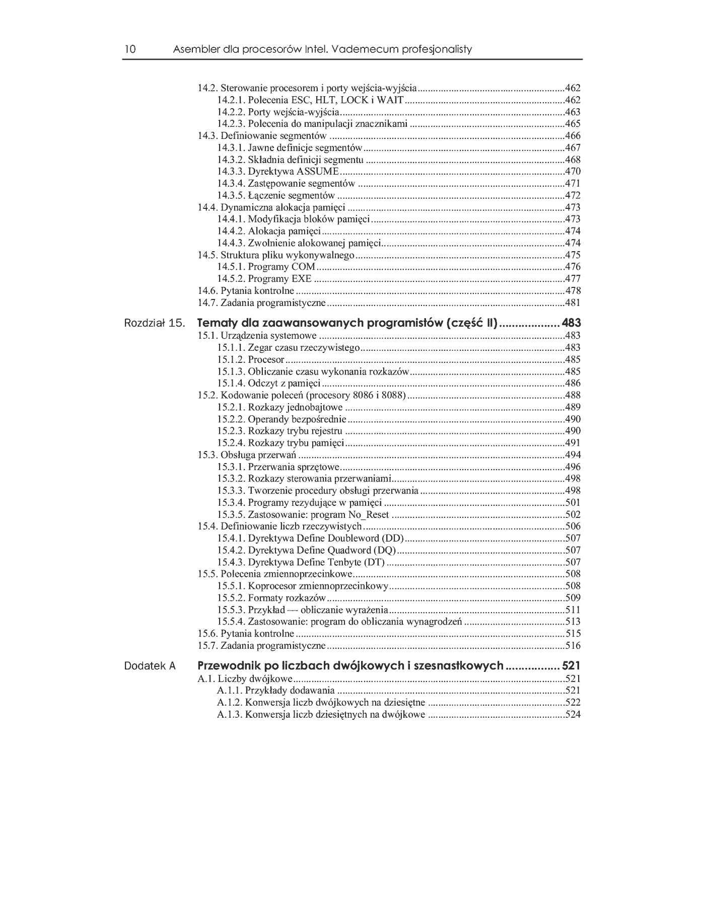 Fragment „Asembler dla procesorów Intel. Vademecum profesjonalisty” — strona 9 z 39