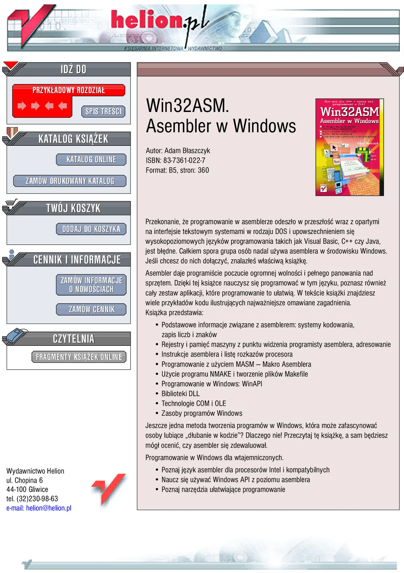 Fragment „Win32ASM. Asembler w Windows” — strona 1 z 30