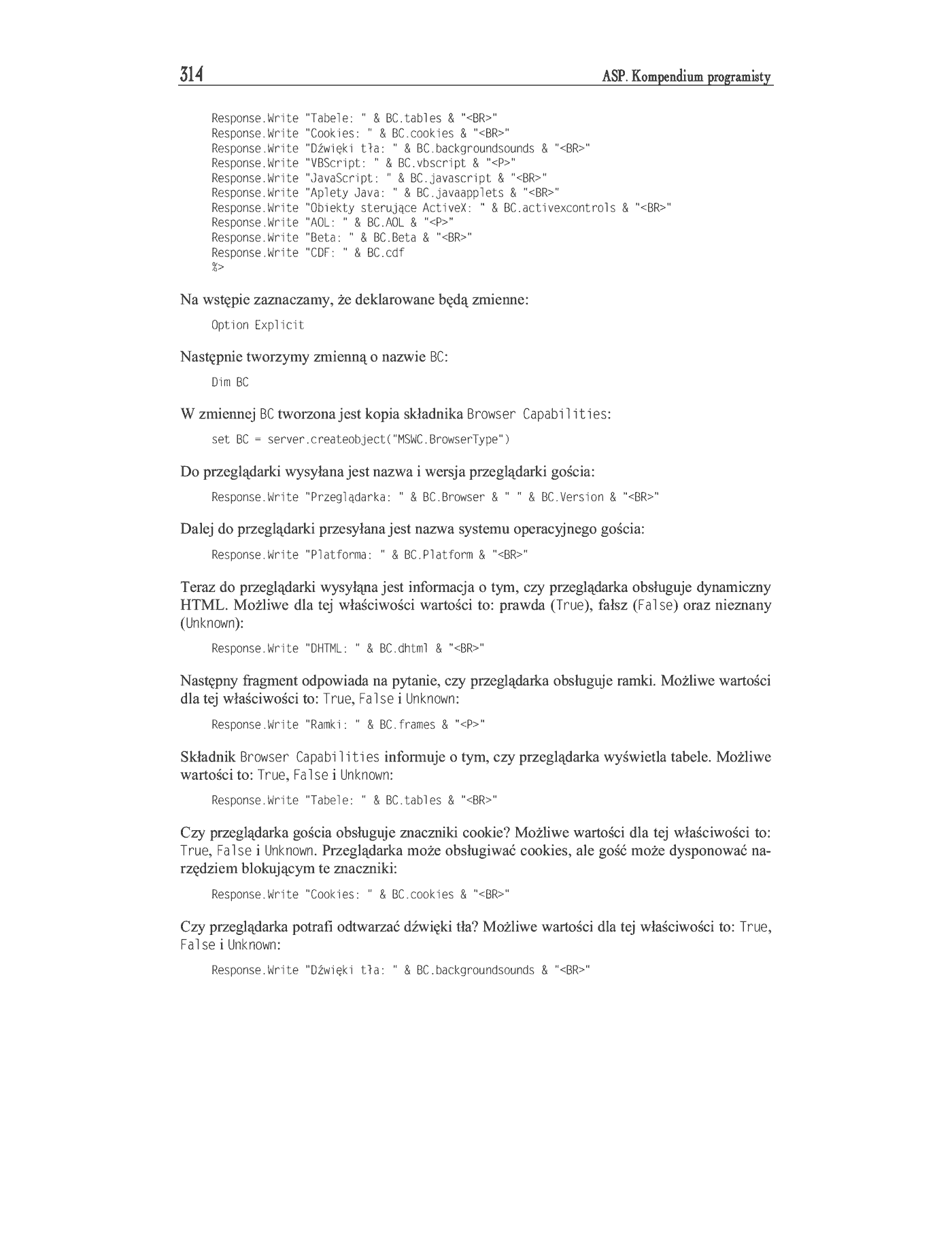 Fragment „ASP. Kompendium programisty” — strona 8 z 47