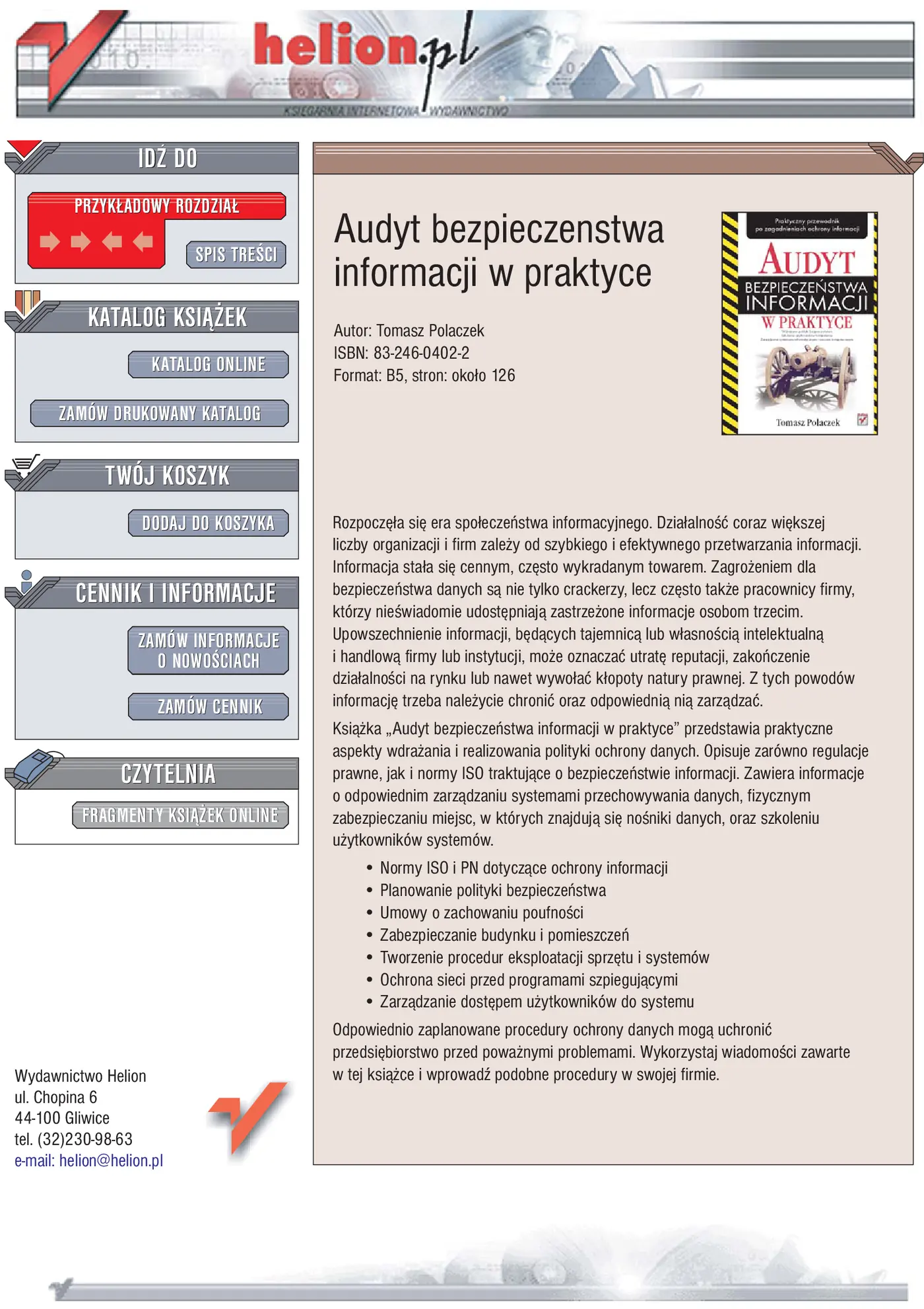 Fragment „Audyt bezpieczeństwa informacji w praktyce” — strona 1 z 12
