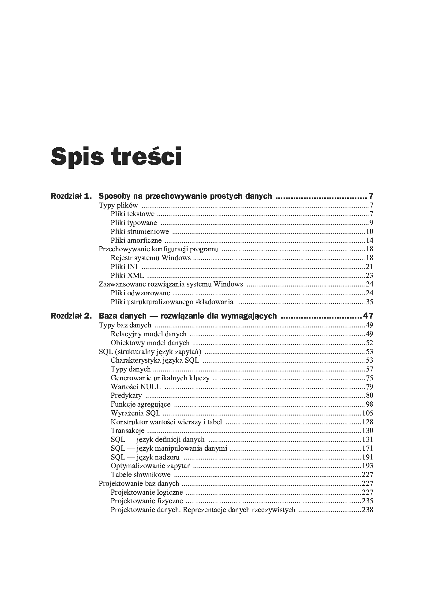Fragment „Bazy danych SQL. Teoria i praktyka” — strona 2 z 20