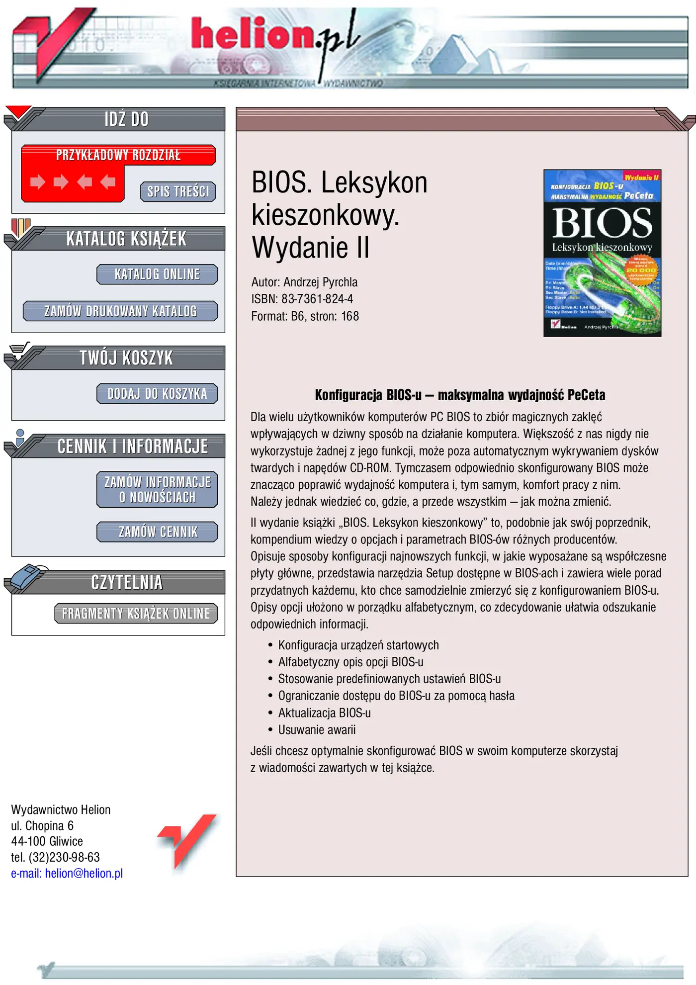 Fragment „BIOS. Leksykon kieszonkowy. Wydanie II” — strona 1 z 10