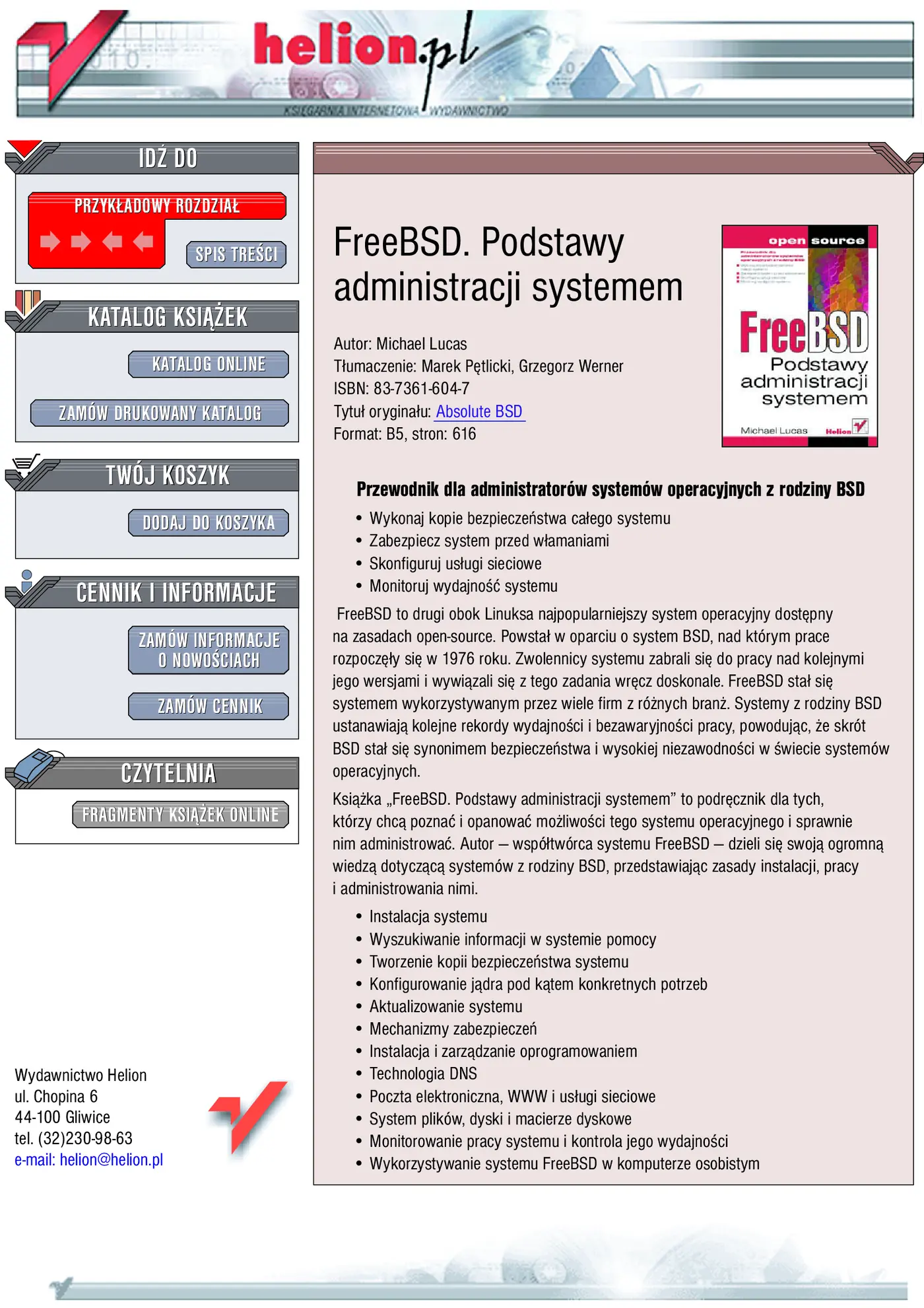 Fragment „FreeBSD. Podstawy administracji systemem” — strona 1 z 40