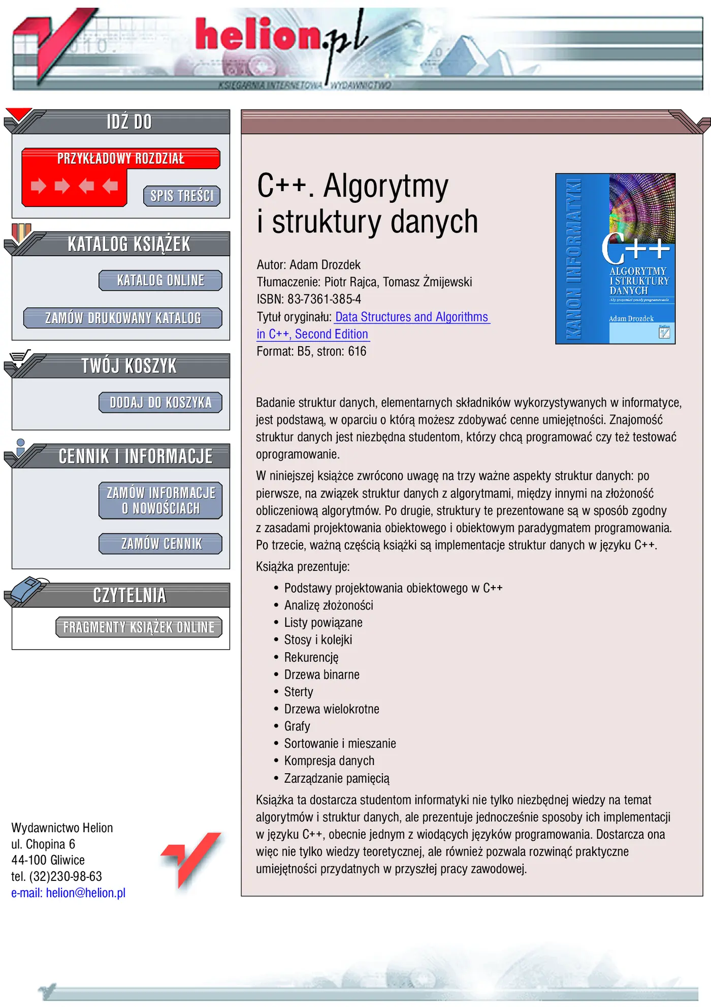 Fragment „C++. Algorytmy i struktury danych” — strona 1 z 53