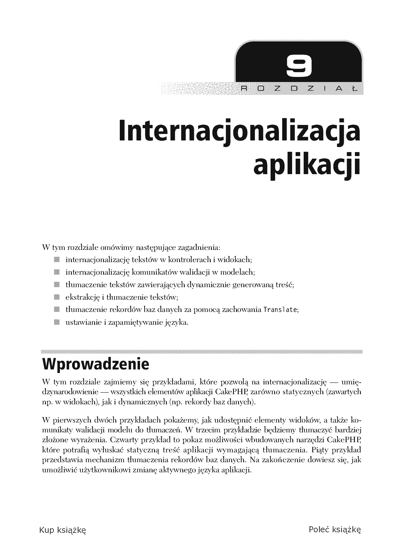Fragment „CakePHP 1.3. Programowanie aplikacji. Receptury” — strona 6 z 35
