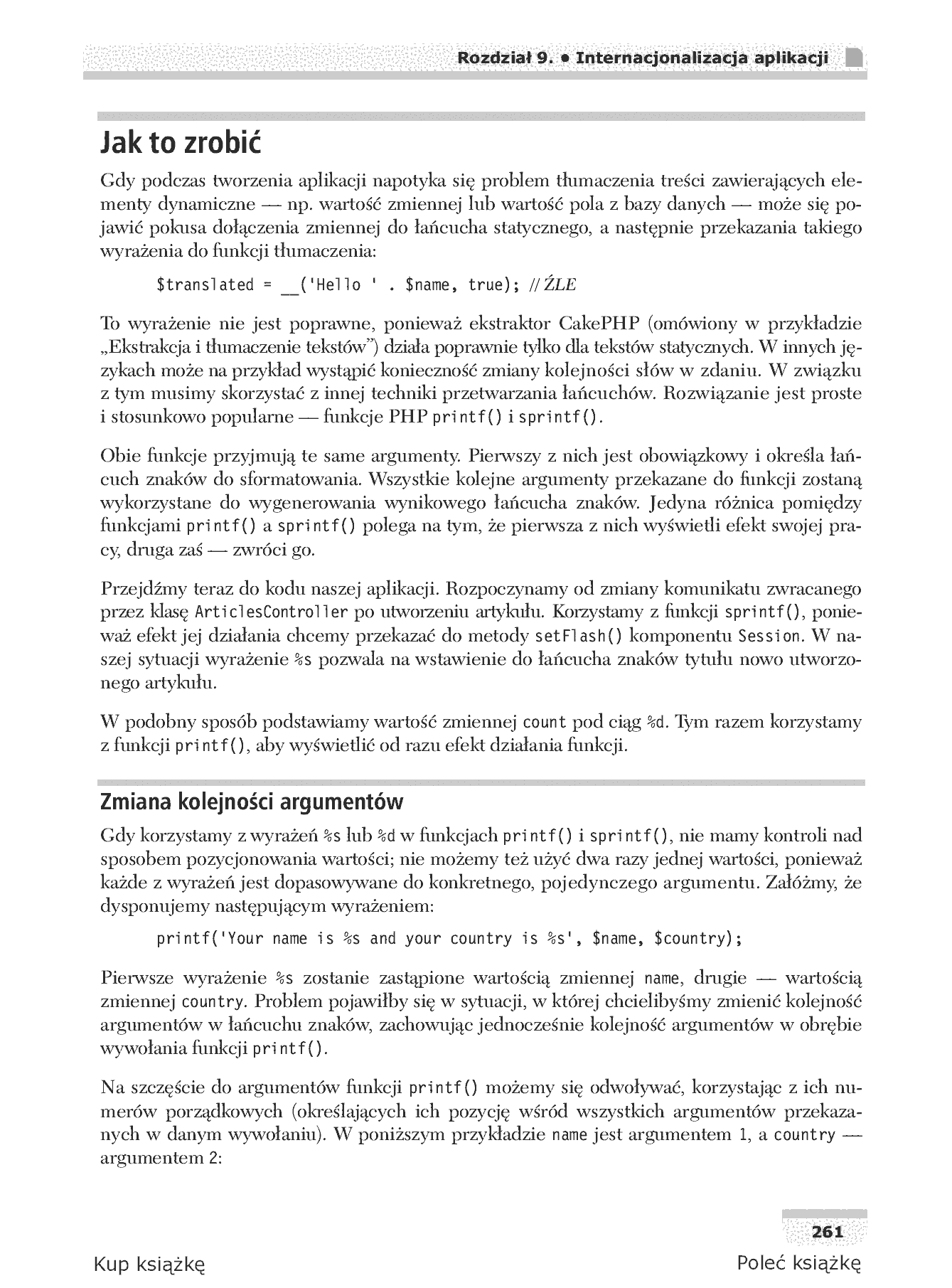 Fragment „CakePHP 1.3. Programowanie aplikacji. Receptury” — strona 18 z 35