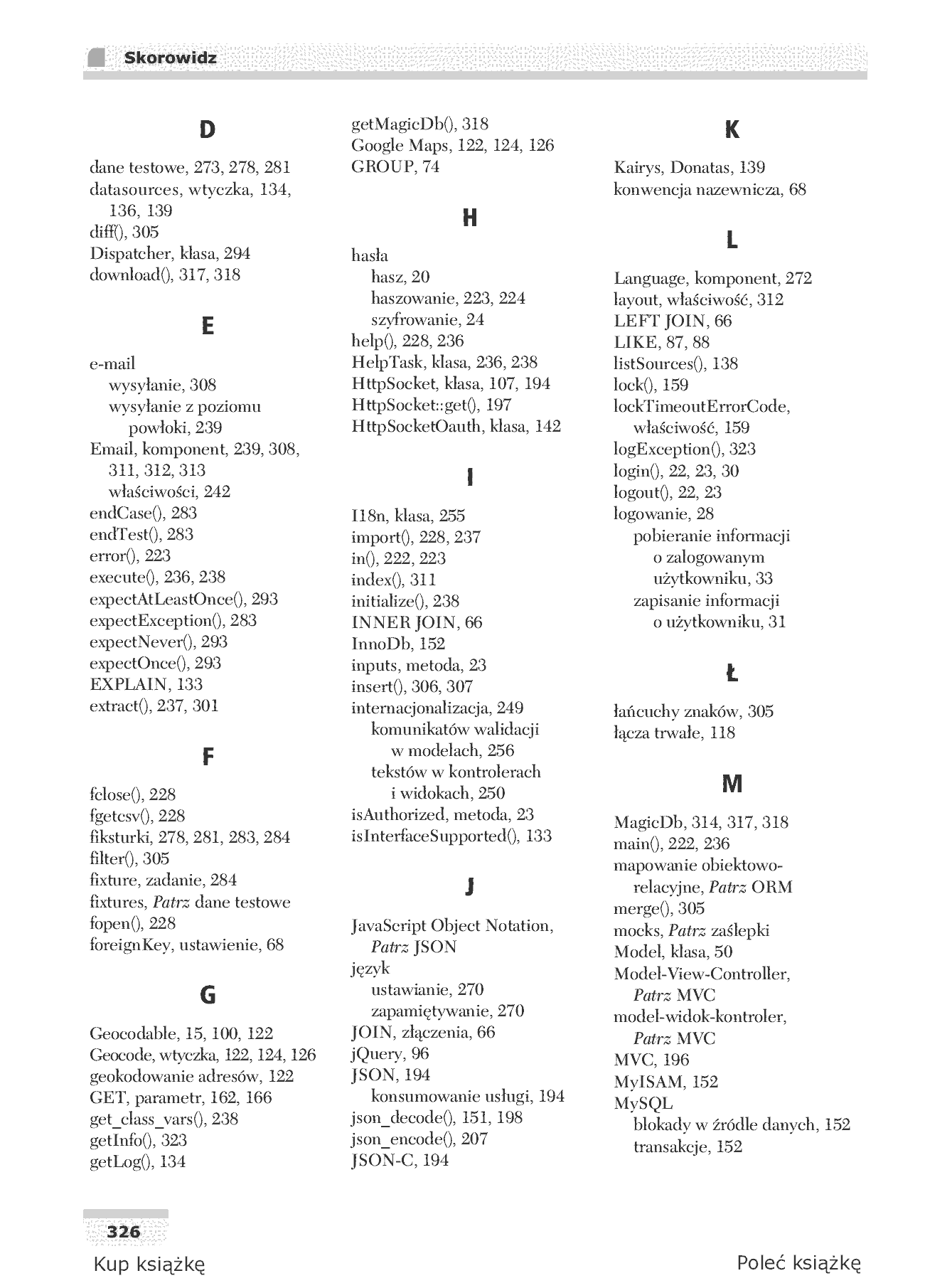 Fragment „CakePHP 1.3. Programowanie aplikacji. Receptury” — strona 31 z 35