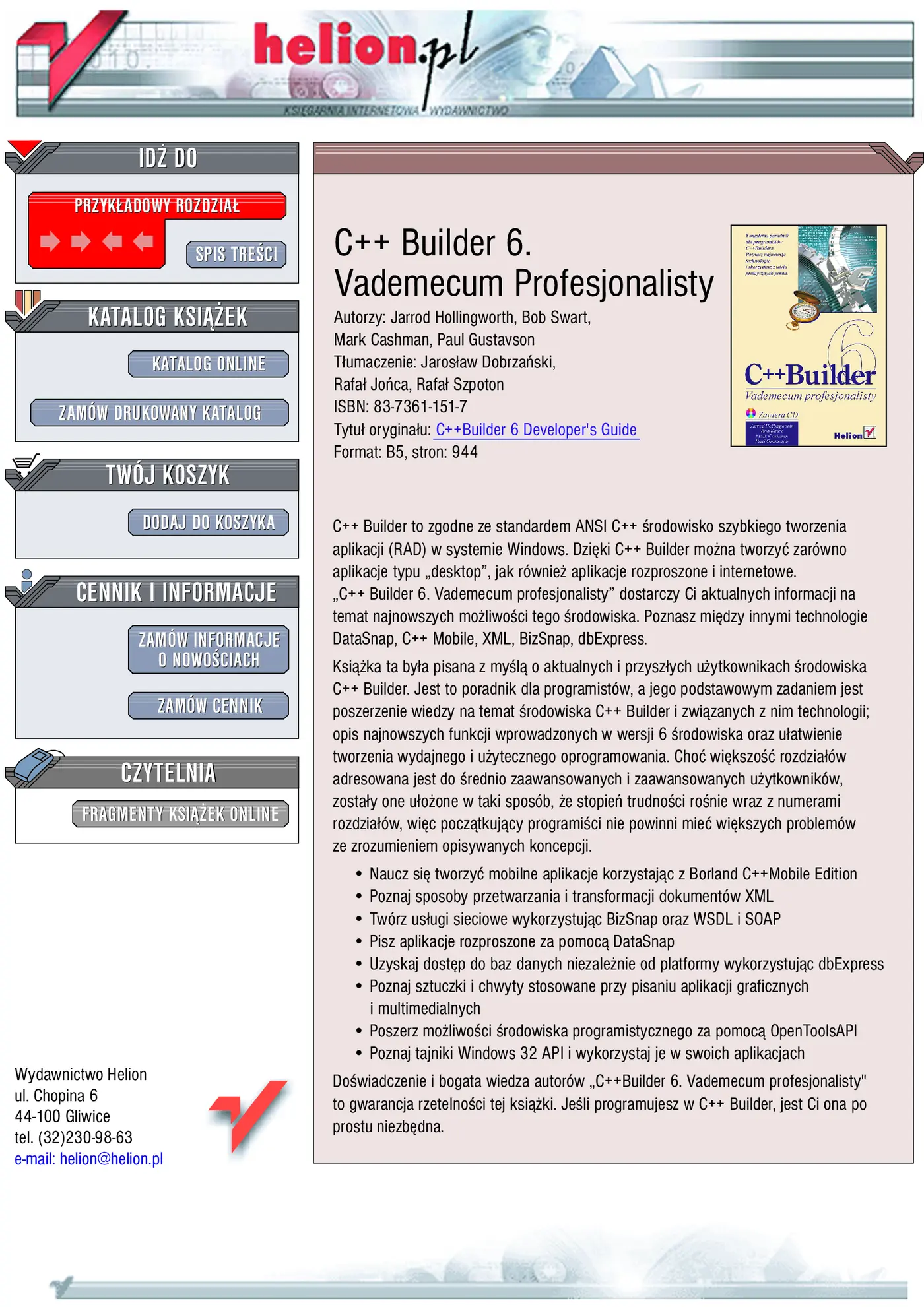 Fragment „C++ Builder 6. Vademecum profesjonalisty” — strona 1 z 100