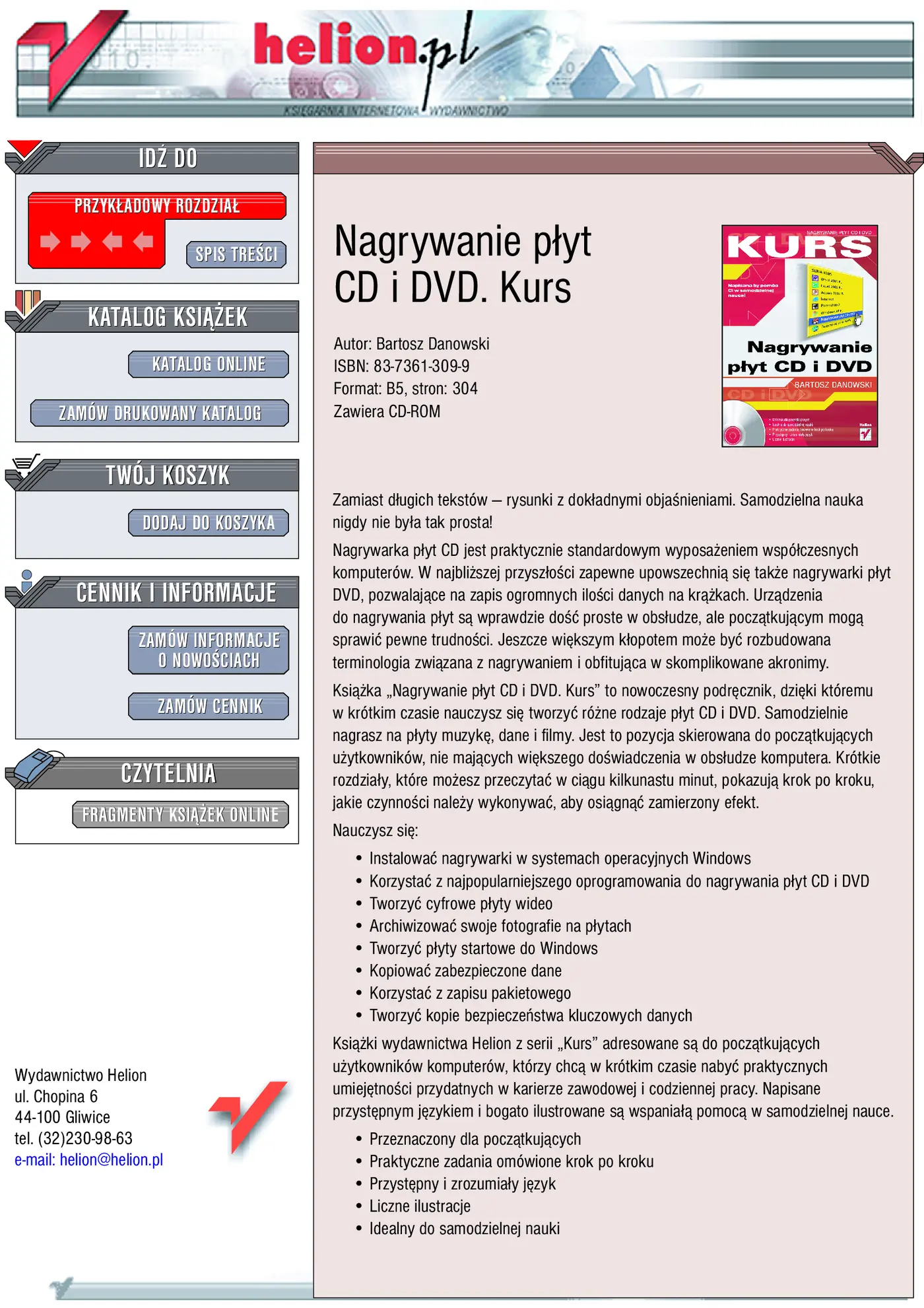 Fragment „Nagrywanie płyt CD i DVD. Kurs” — strona 1 z 18