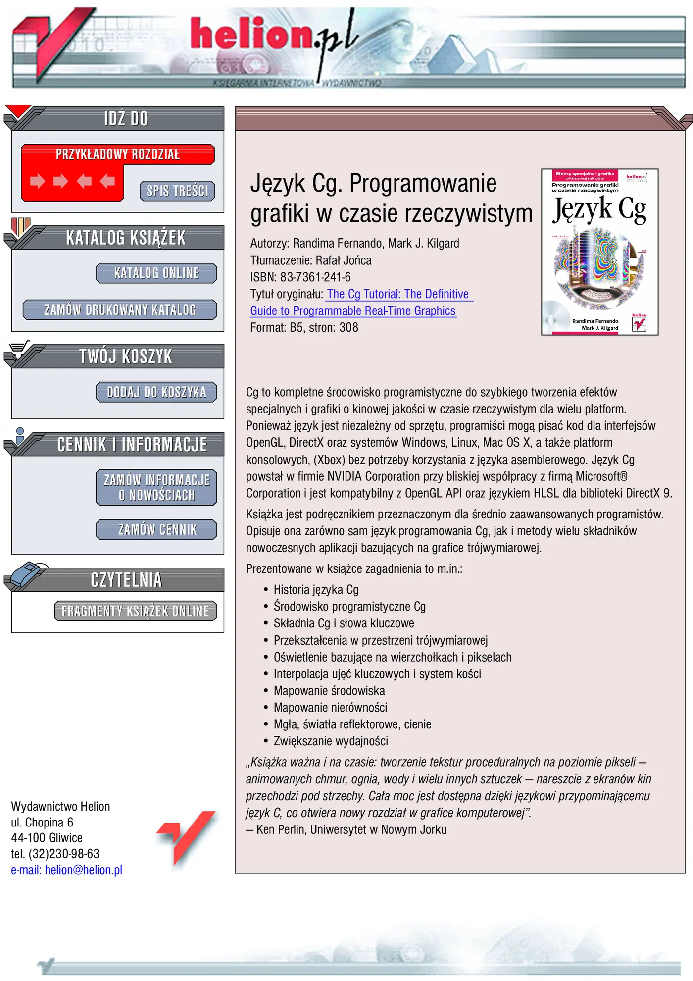 Fragment „Język Cg. Programowanie grafiki w czasie rzeczywistym” — strona 1 z 45