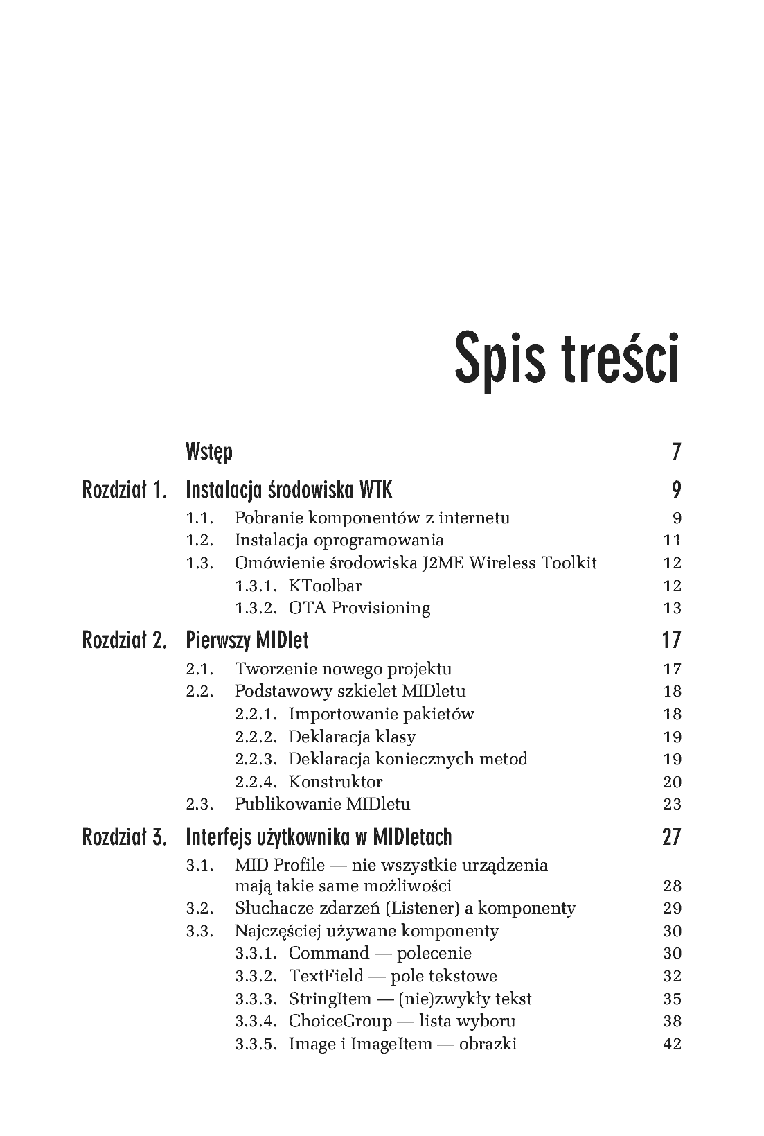 Fragment „J2ME. Java dla urządzeń mobilnych. Ćwiczenia” — strona 2 z 14