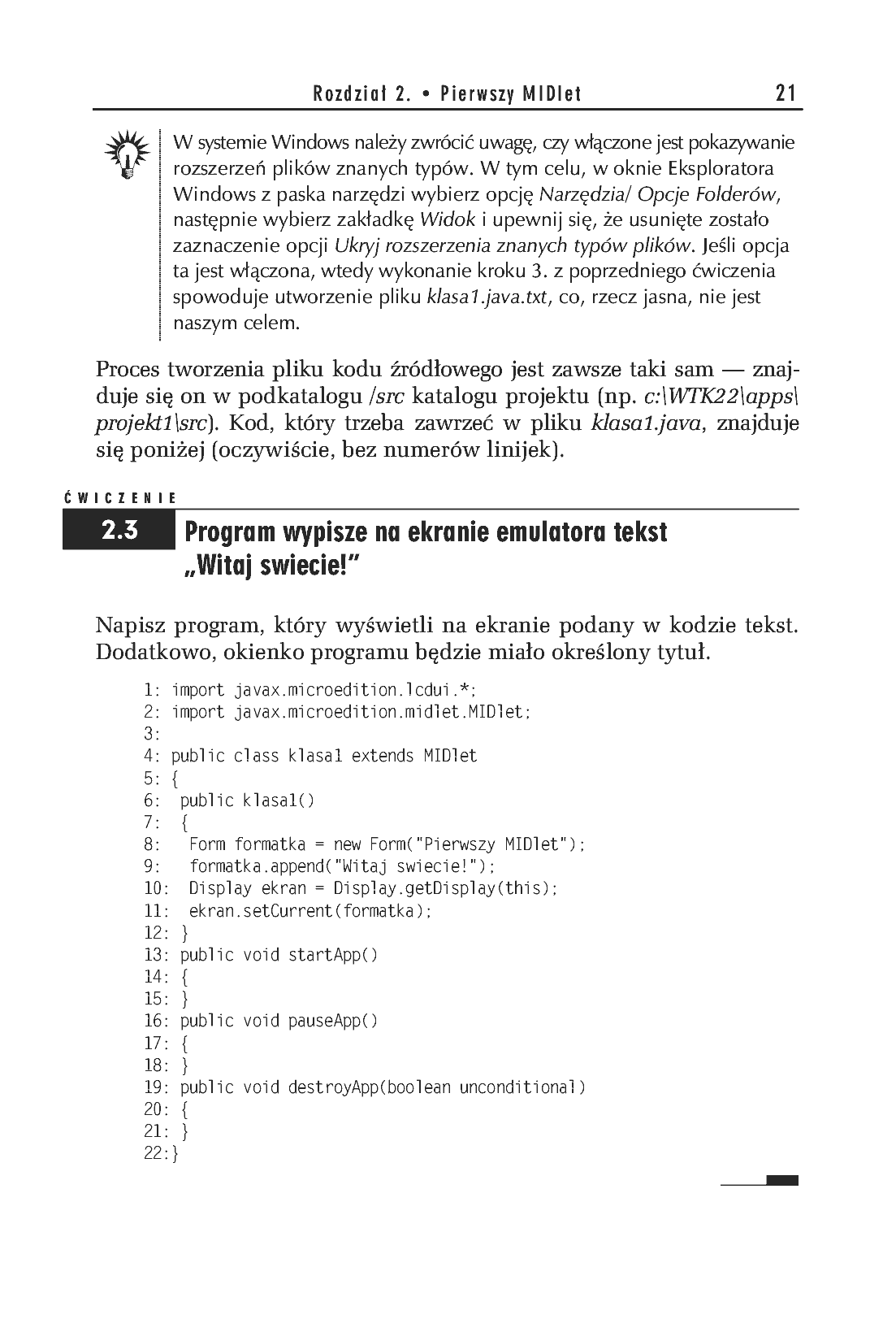 Fragment „J2ME. Java dla urządzeń mobilnych. Ćwiczenia” — strona 9 z 14