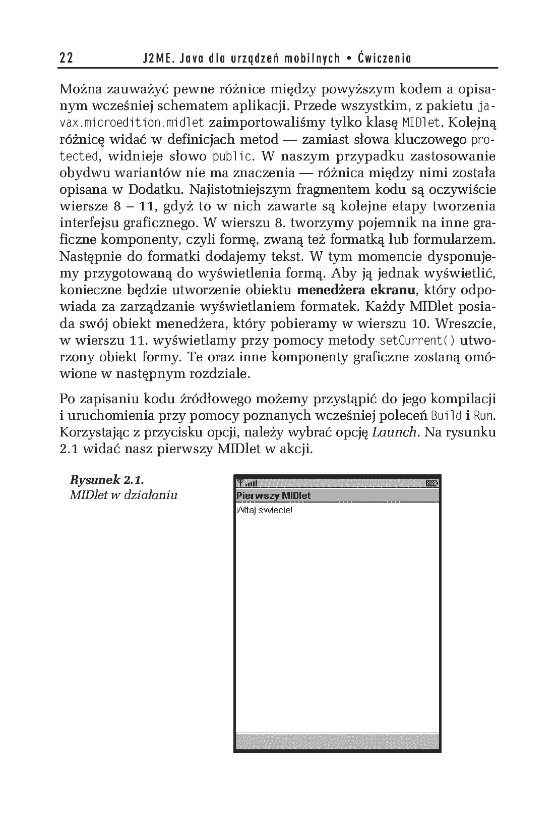 Fragment „J2ME. Java dla urządzeń mobilnych. Ćwiczenia” — strona 10 z 14