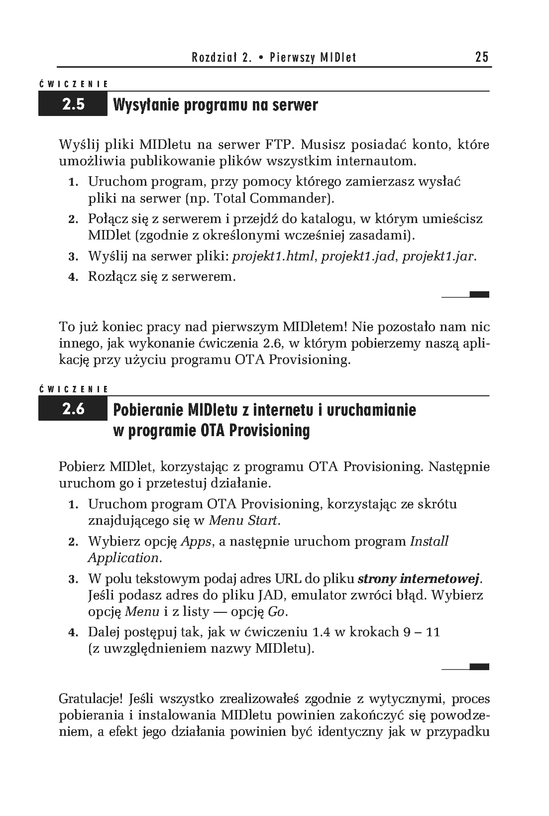 Fragment „J2ME. Java dla urządzeń mobilnych. Ćwiczenia” — strona 13 z 14