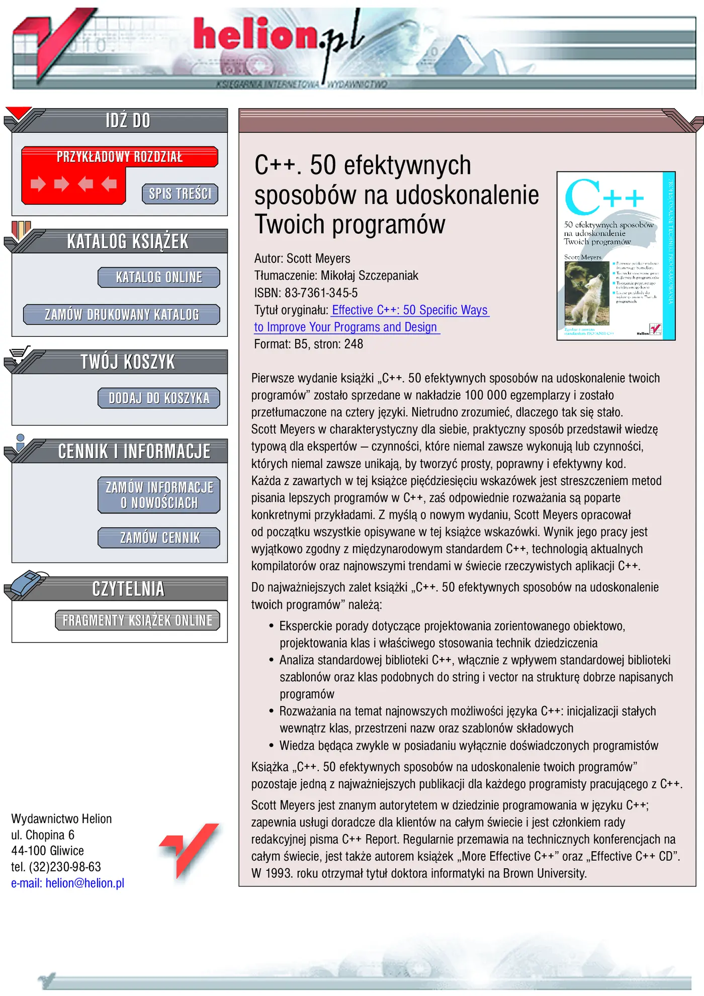 Fragment „C++. 50 efektywnych sposobów na udoskonalenie Twoich programów” — strona 1 z 59