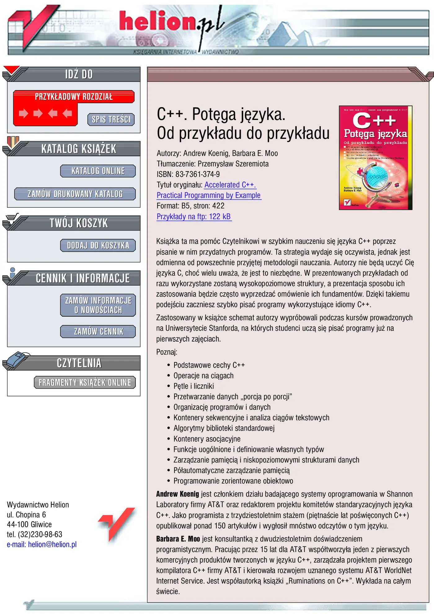 Fragment „C++. Potęga języka. Od przykładu do przykładu” — strona 1 z 31