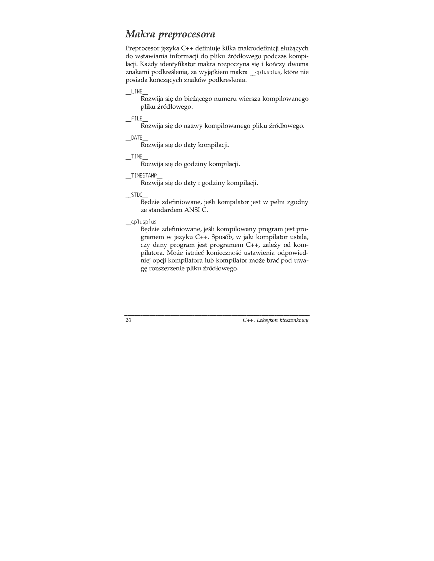 Fragment „C++. Leksykon kieszonkowy” — strona 19 z 19