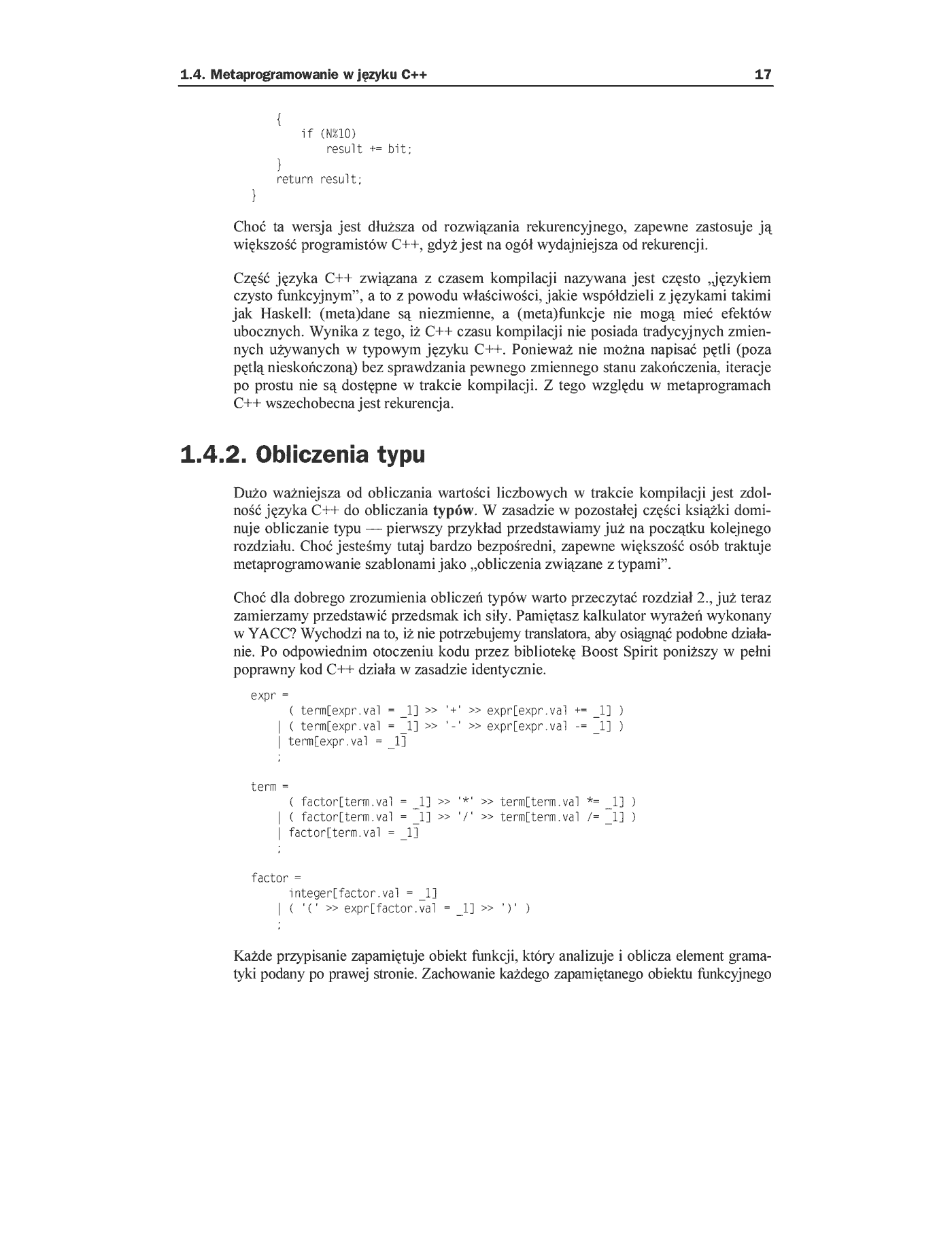 Fragment „Język C++. Metaprogramowanie za pomocą szablonów” — strona 9 z 13