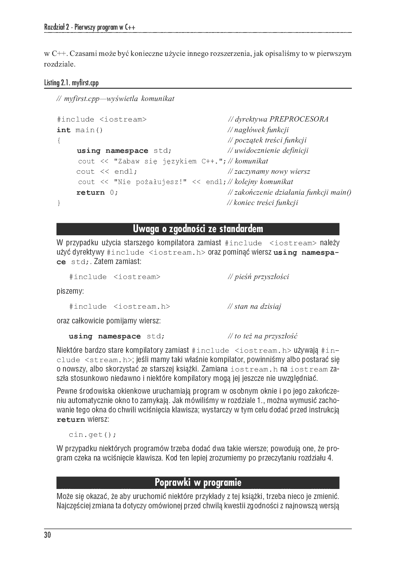 Fragment „Język C++. Szkoła programowania. Wydanie V” — strona 16 z 51