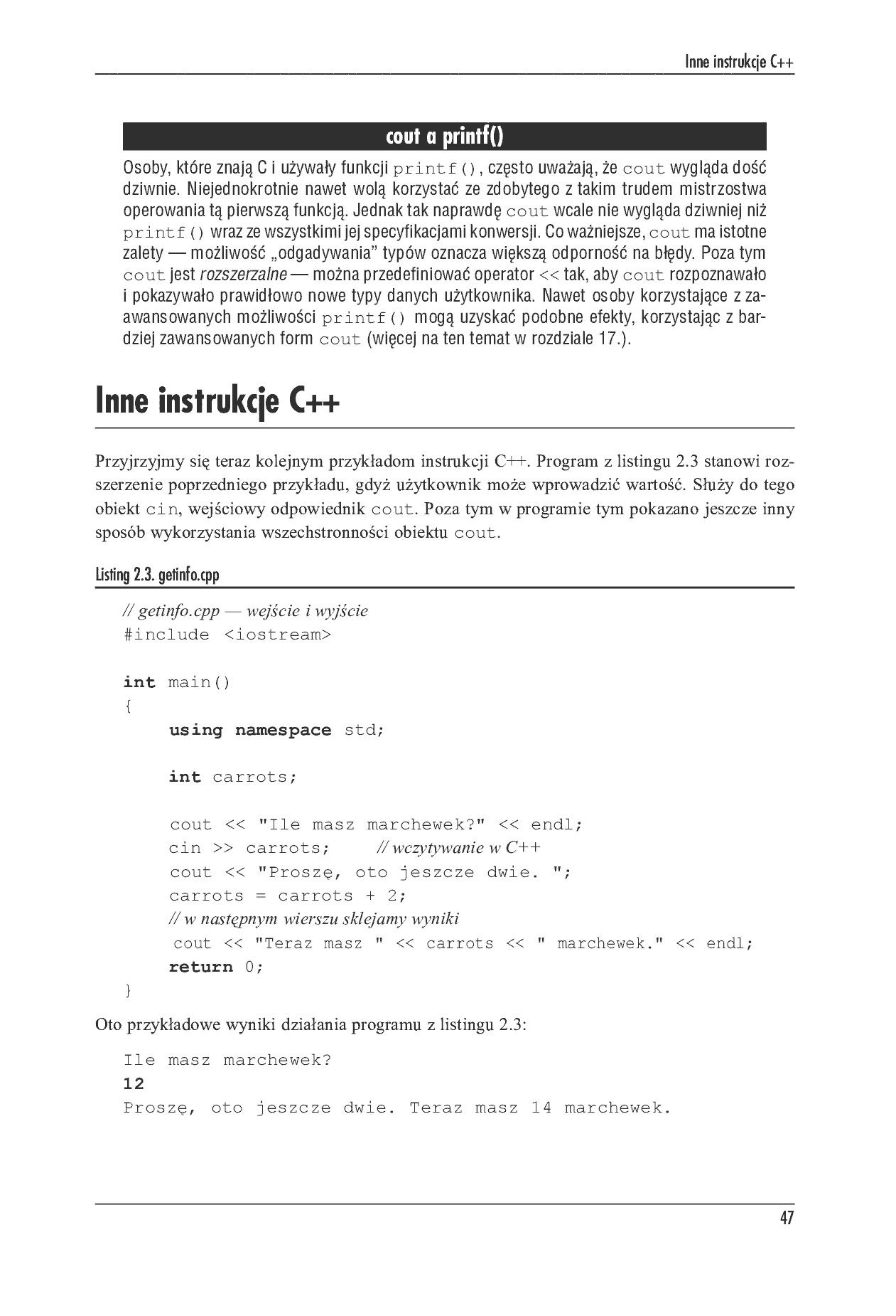 Fragment „Język C++. Szkoła programowania. Wydanie V” — strona 33 z 51
