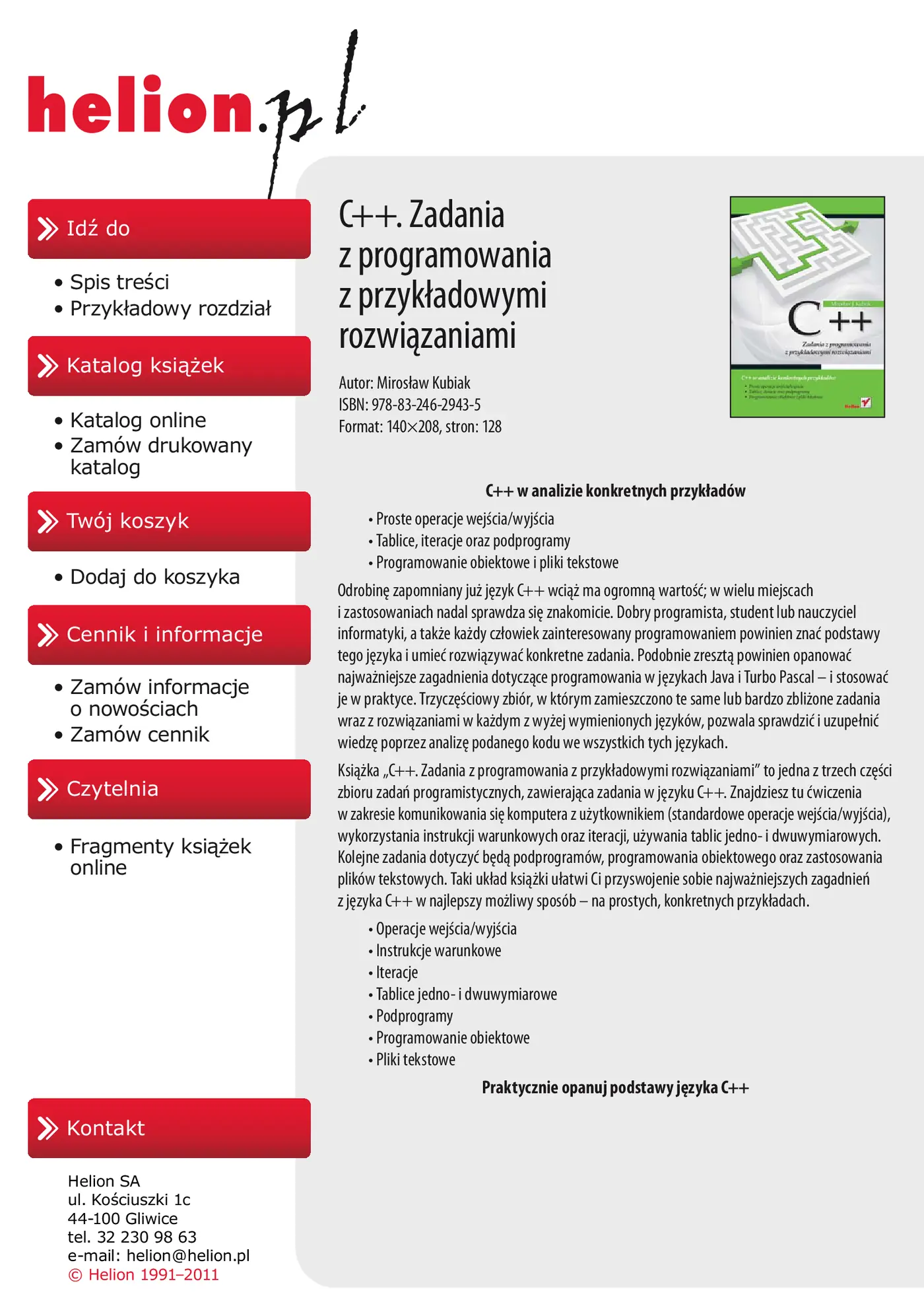 Fragment „C++. Zadania z programowania z przykładowymi rozwiązaniami” — strona 2 z 14