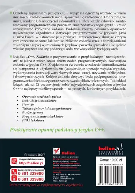 Fragment „C++. Zadania z programowania z przykładowymi rozwiązaniami” — strona 14 z 14