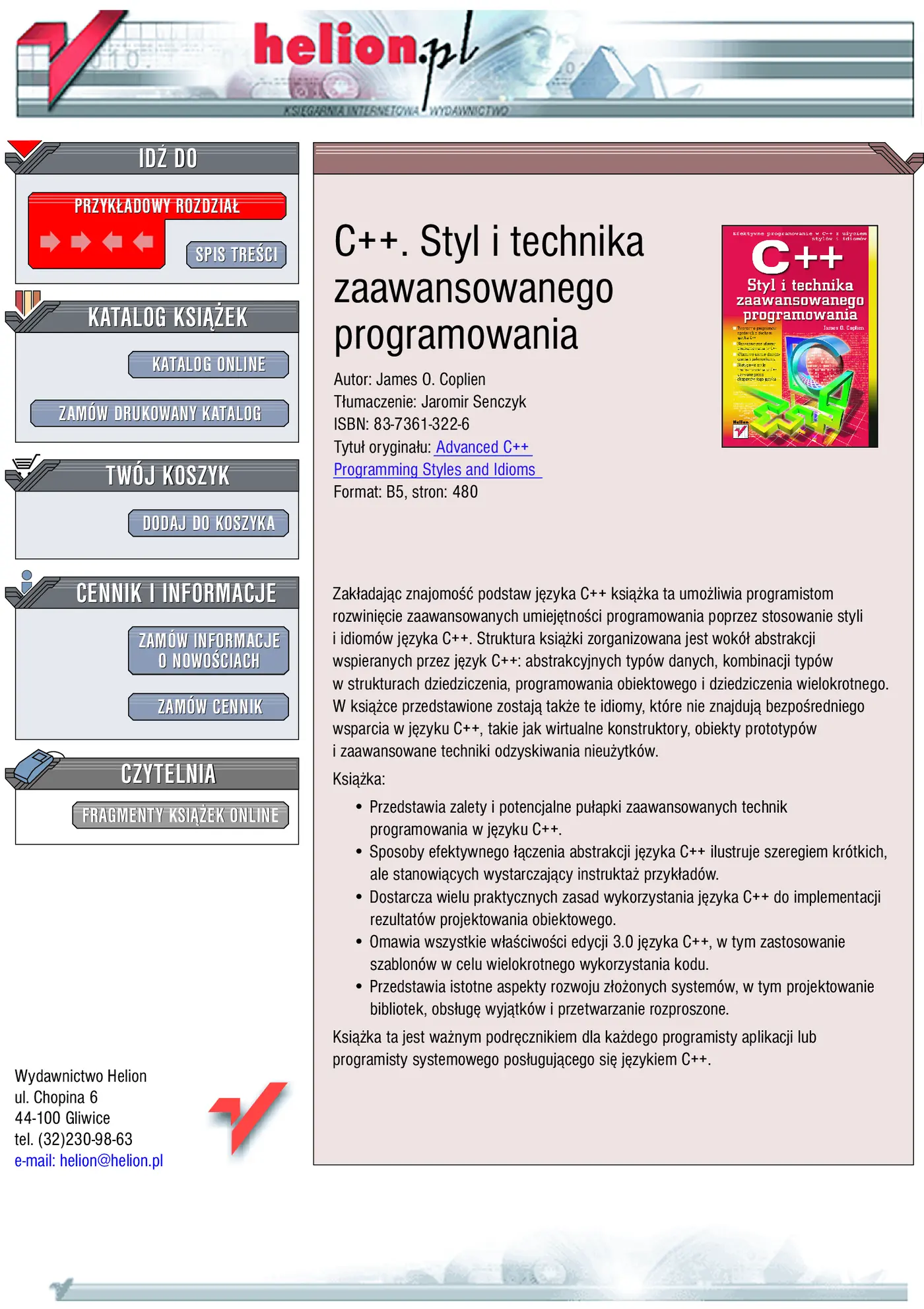 Fragment „C++. Styl i technika zaawansowanego programowania” — strona 1 z 49