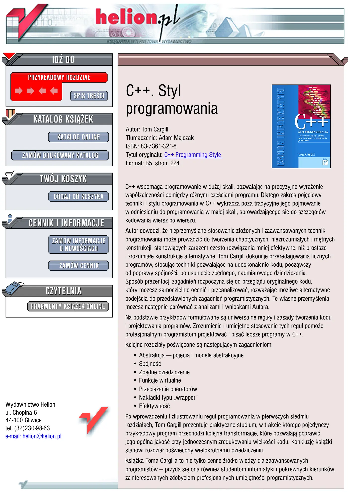 Fragment „C++. Styl programowania” — strona 1 z 24