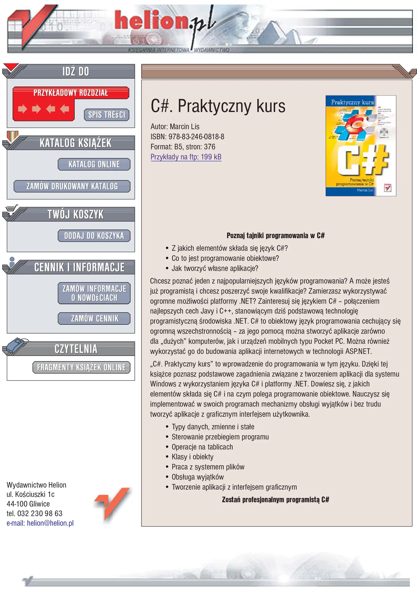 Fragment „C#. Praktyczny kurs” — strona 1 z 30